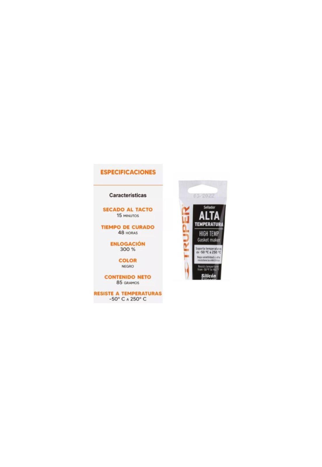 Silicona Sellador Negro Para Altas Temperaturas 85g Truper-2