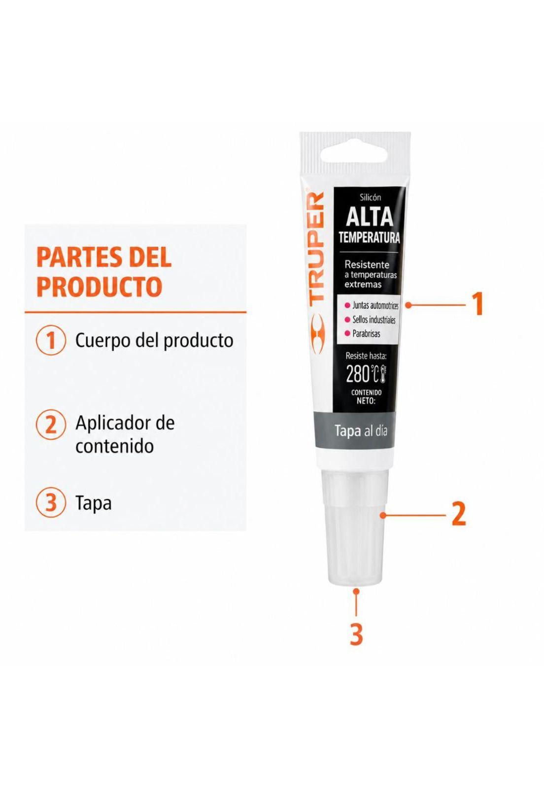Silicona Sellador Negro Para Altas Temperaturas 85g Truper-2