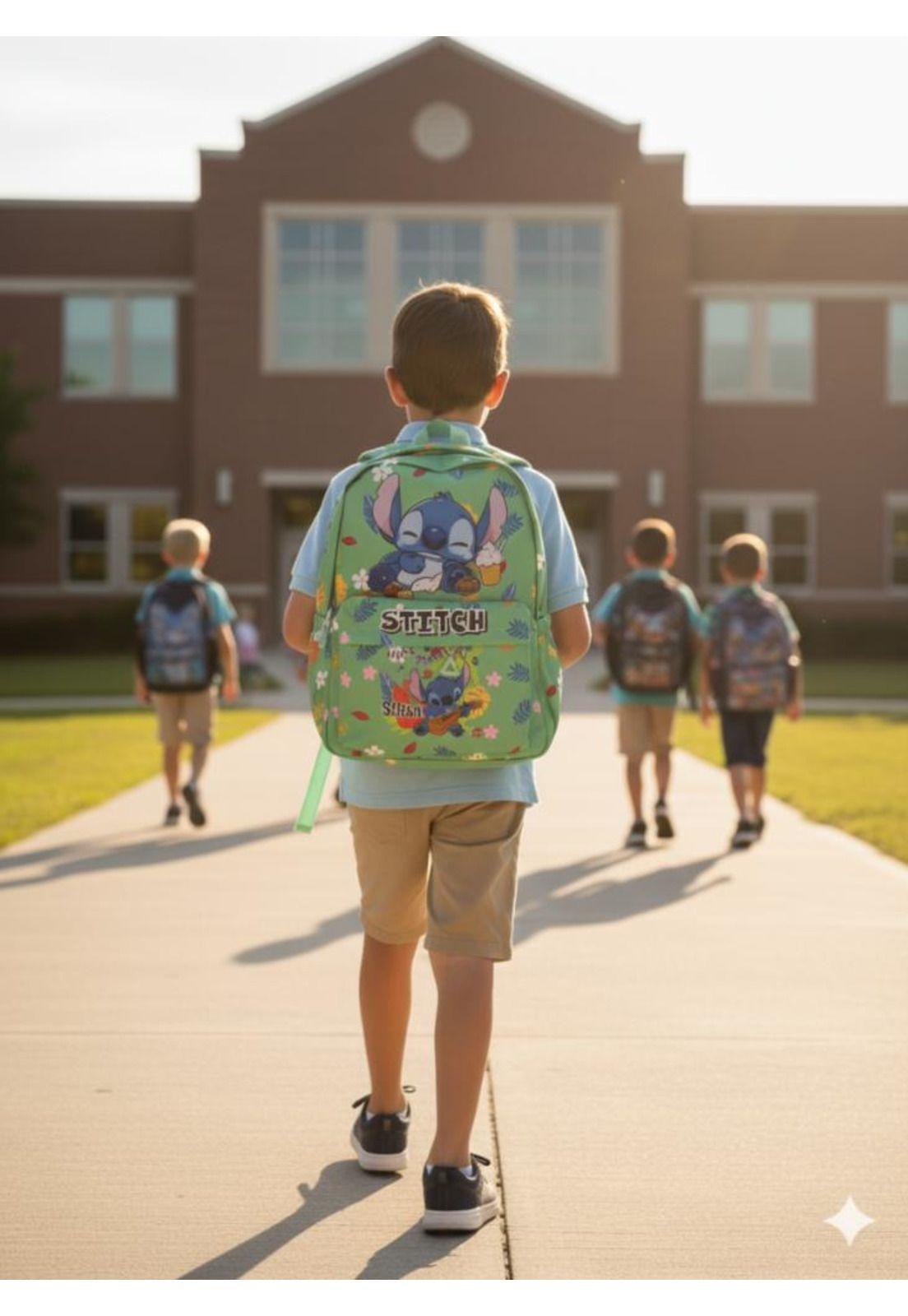 Mochila Infantil Stitch Escolar Estampado Original Disney-3