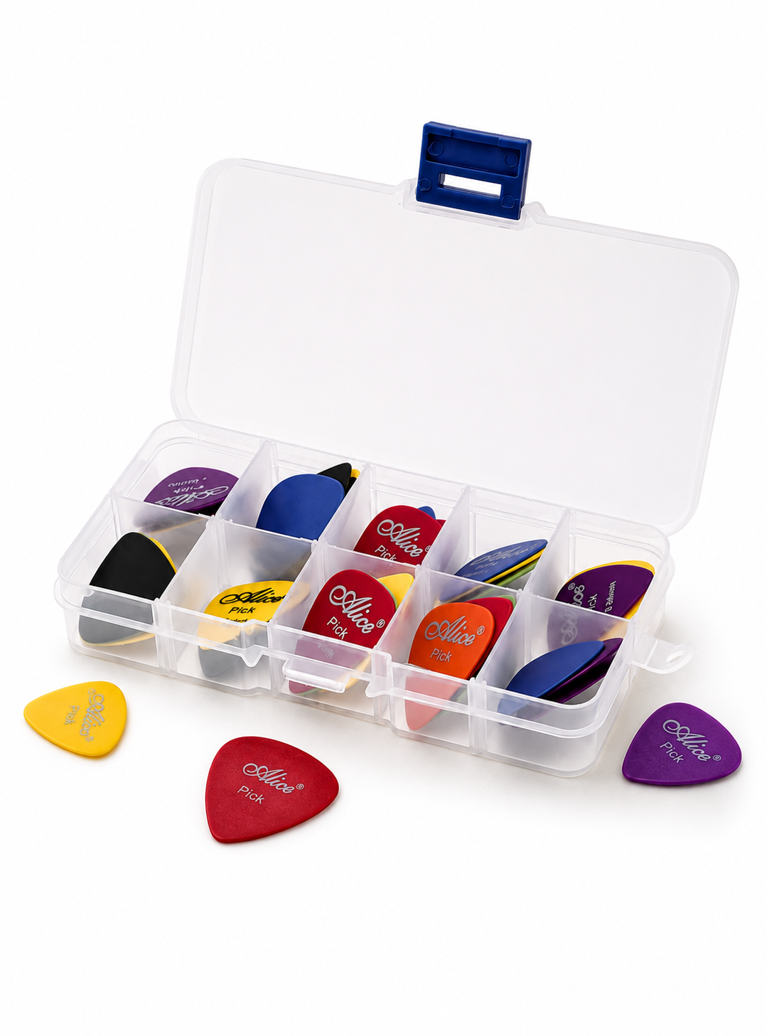Set 50 Uñetas Guitarra  Multicolor con Organizador  Plástico-5