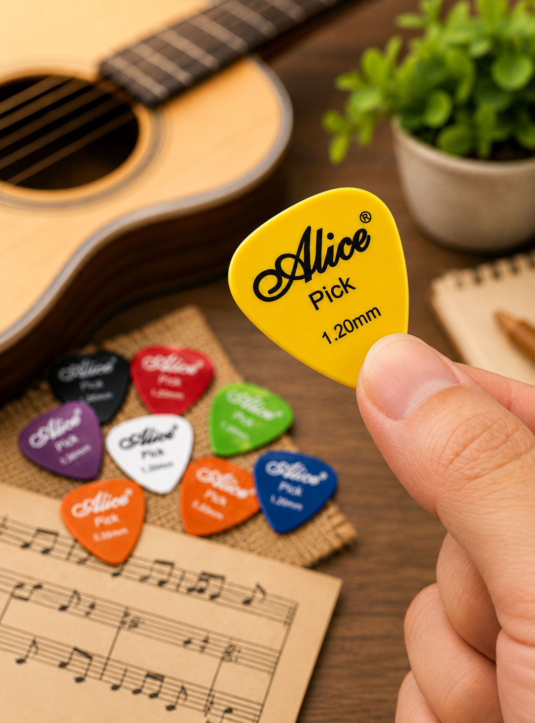 Set 50 Uñetas Guitarra  Multicolor con Organizador  Plástico-6