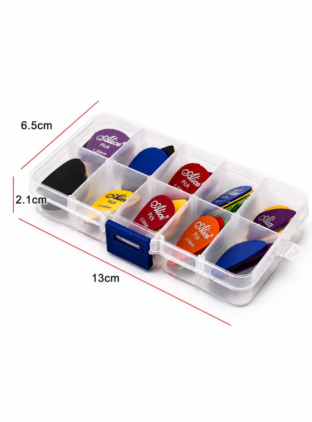 Set 50 Uñetas Guitarra  Multicolor con Organizador  Plástico-7