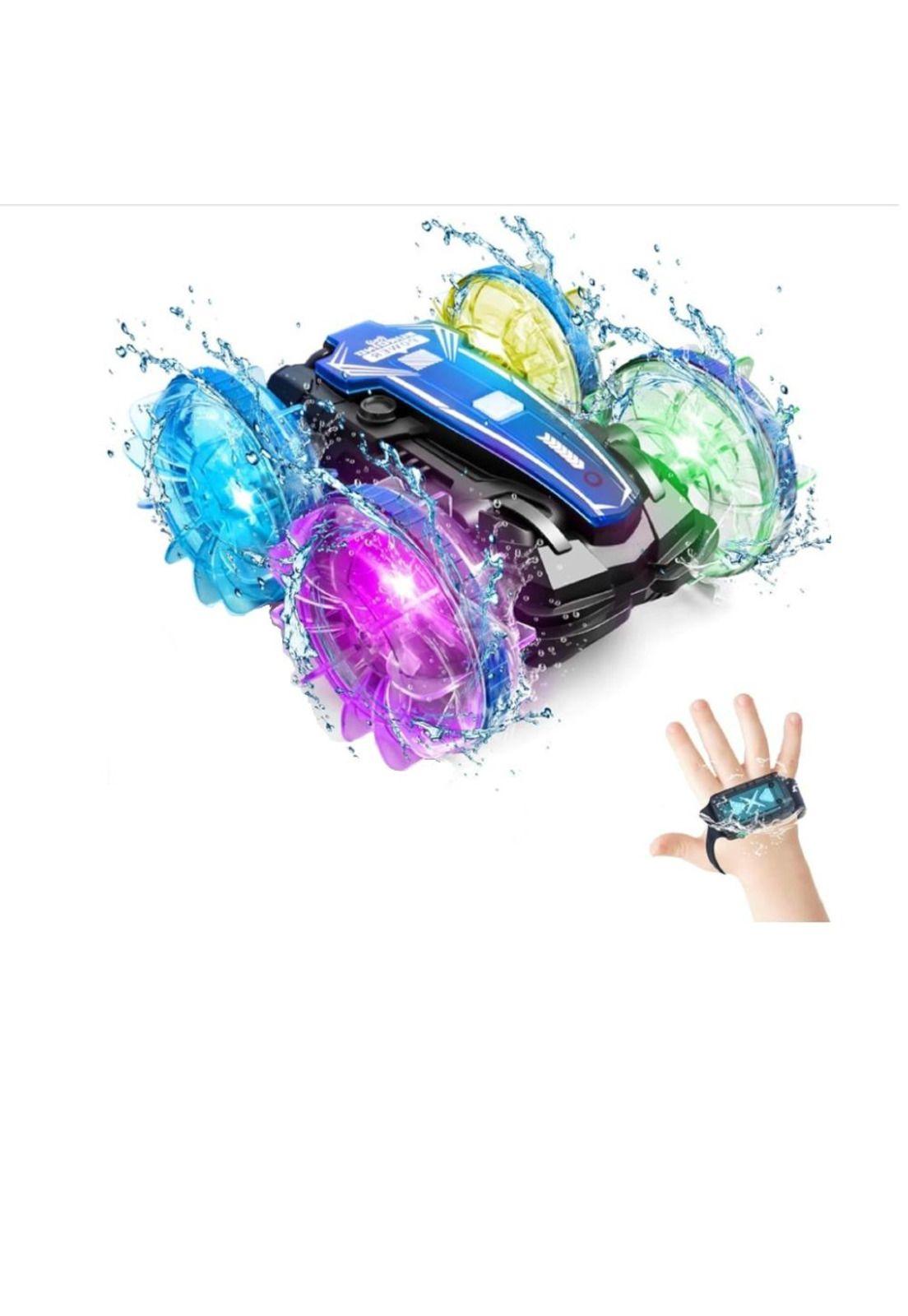 Auto Coche a Control Remoto Anfibio y Tierra Todoterreno LED-2