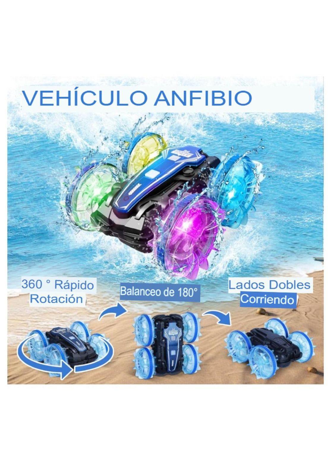 Auto Coche a Control Remoto Anfibio y Tierra Todoterreno LED-4