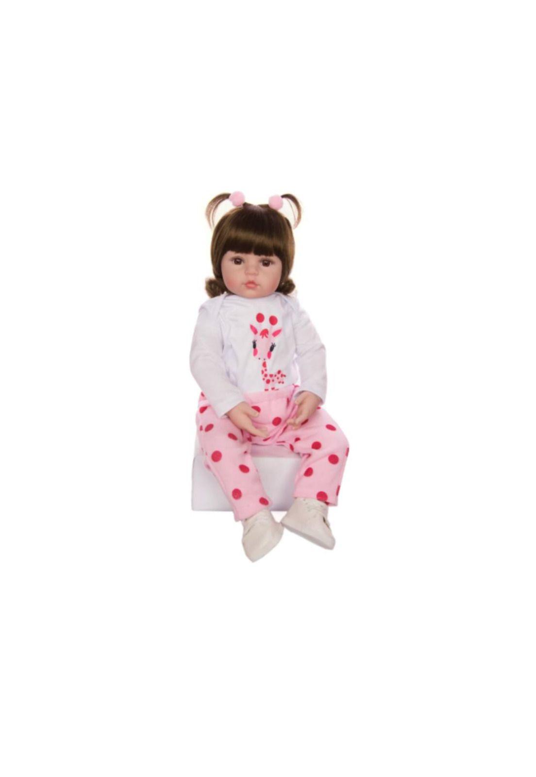 Bebe Muñeca Realista Silicona Reborn con accesorios Juguete (Muñecas:Muñeca Jirafa)-5