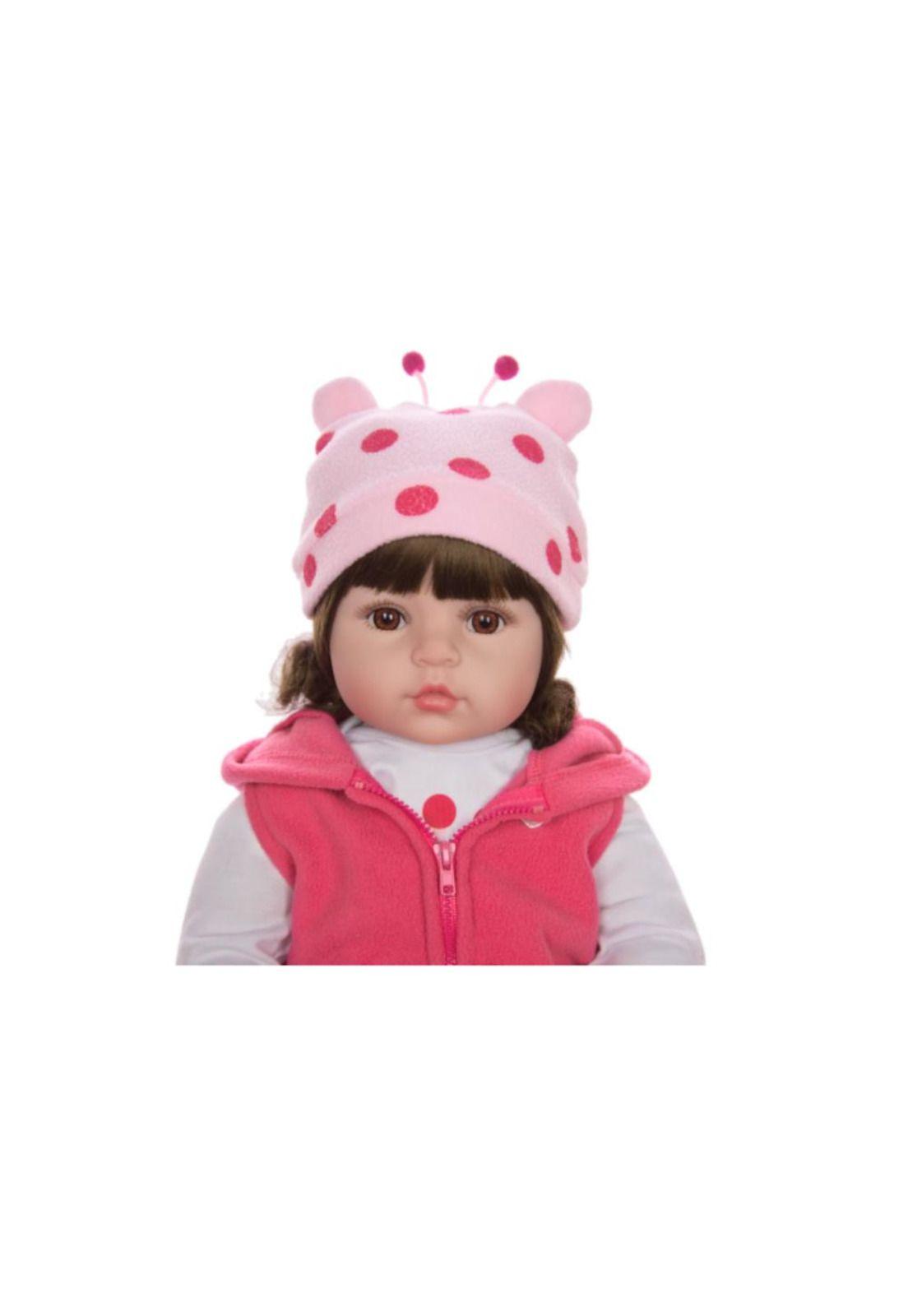 Bebe Muñeca Realista Silicona Reborn con accesorios Juguete (Muñecas:Muñeca Jirafa)-3