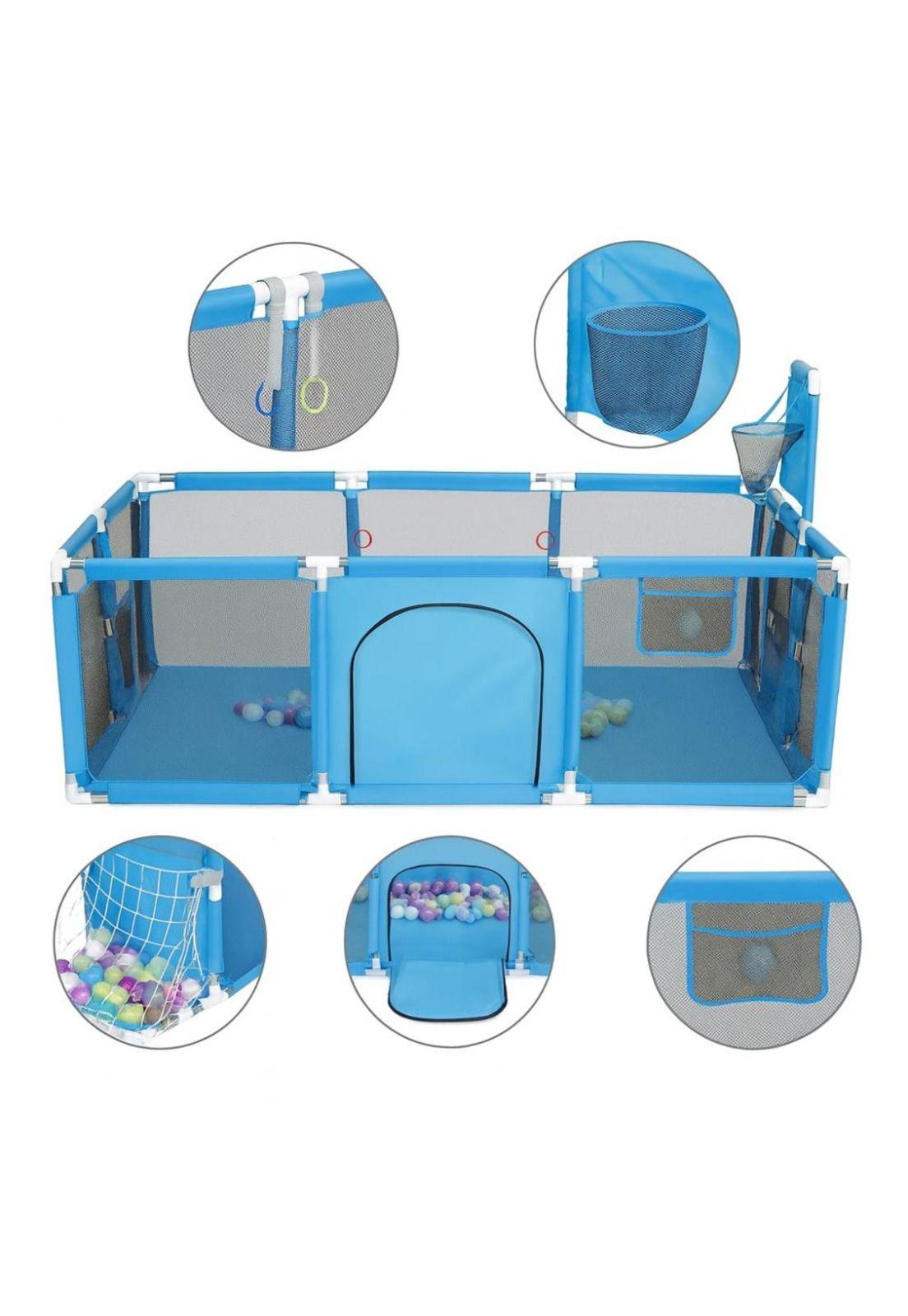Corral Infantil de Juego 180 cm con Canasta para Bebés-2