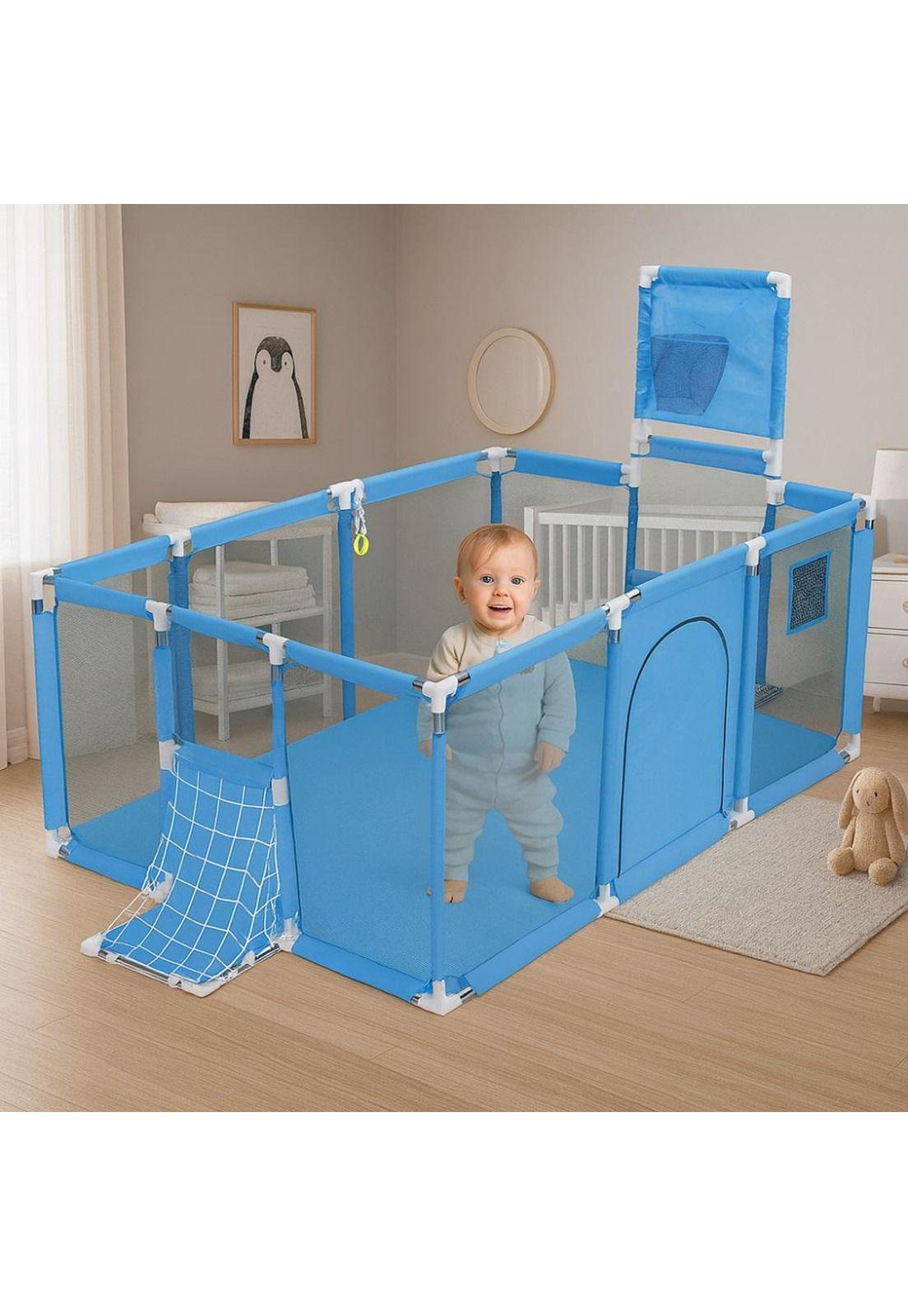 Corral Infantil de Juego 180 cm con Canasta para Bebés-3