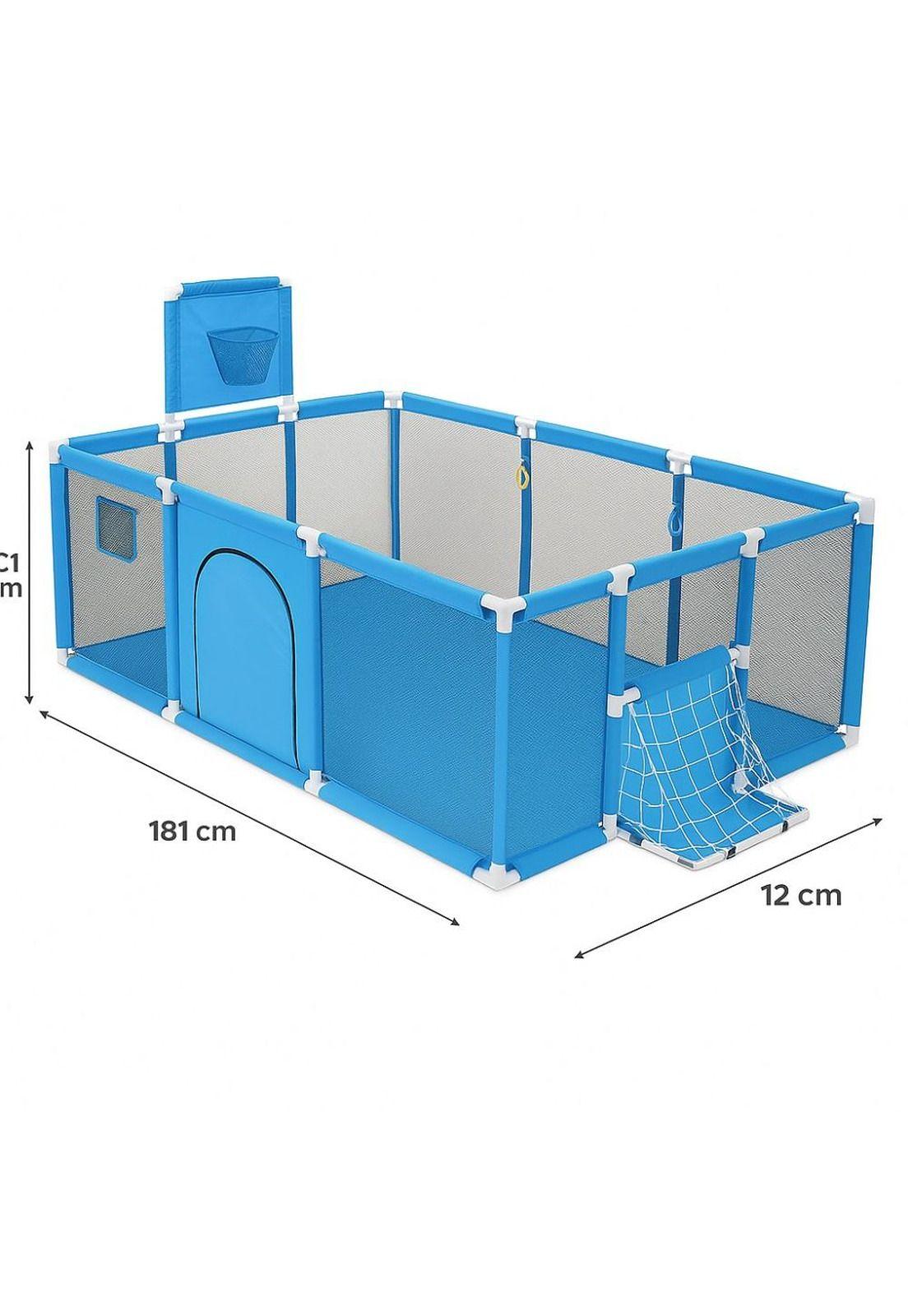 Corral Infantil de Juego 180 cm con Canasta para Bebés-5
