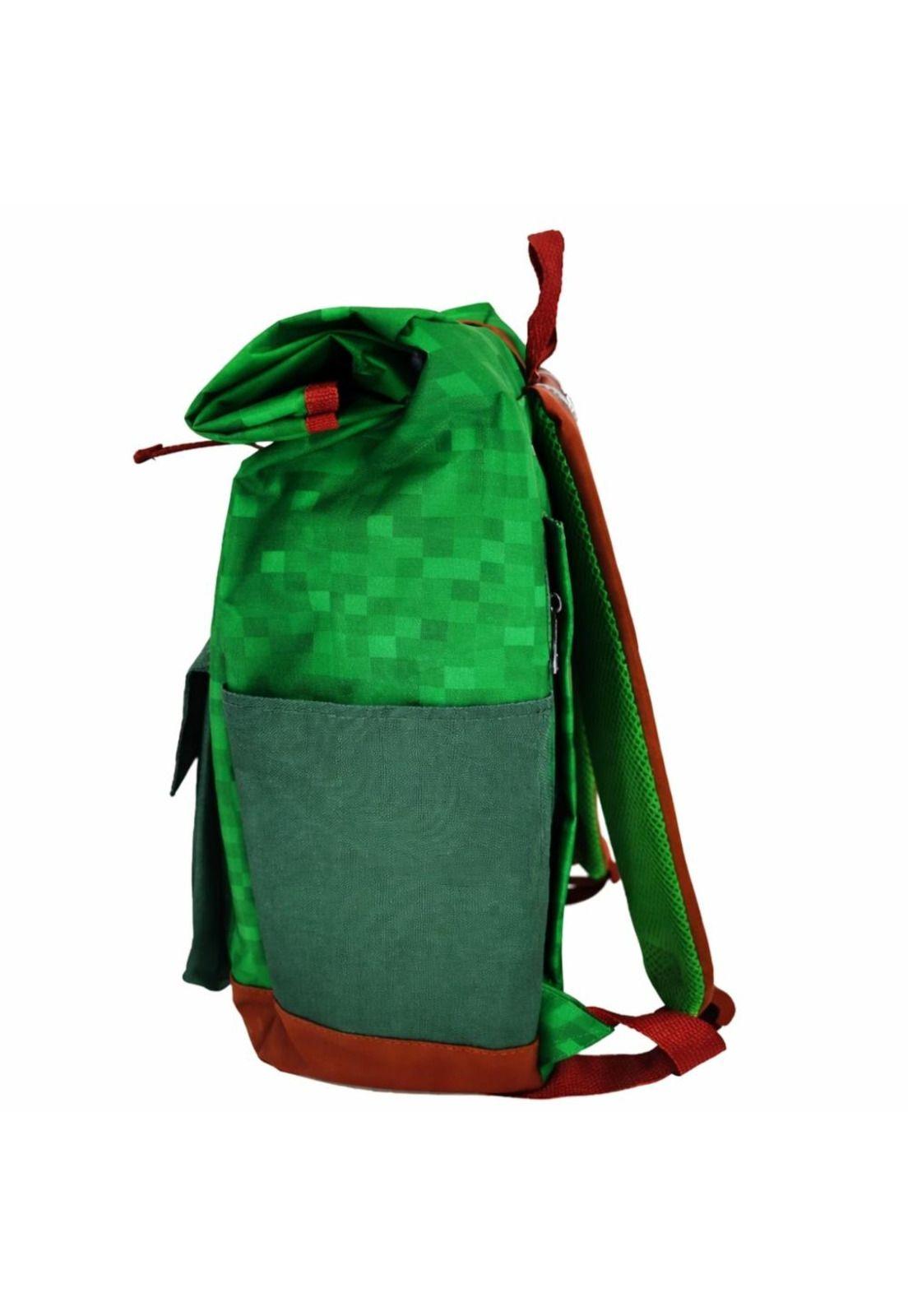 Mochila Escolar Minecraft Verde Rayado CHS-BP2201N-2