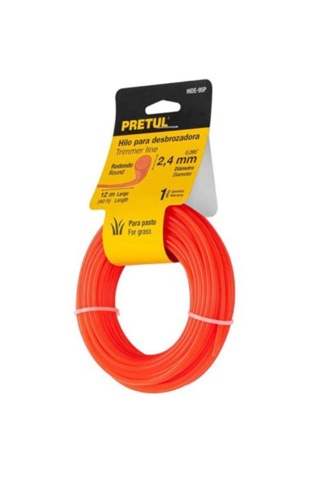 Hilo Nylon Para Orilladora 24mm X 12m Pretul-truper - Rojo-2