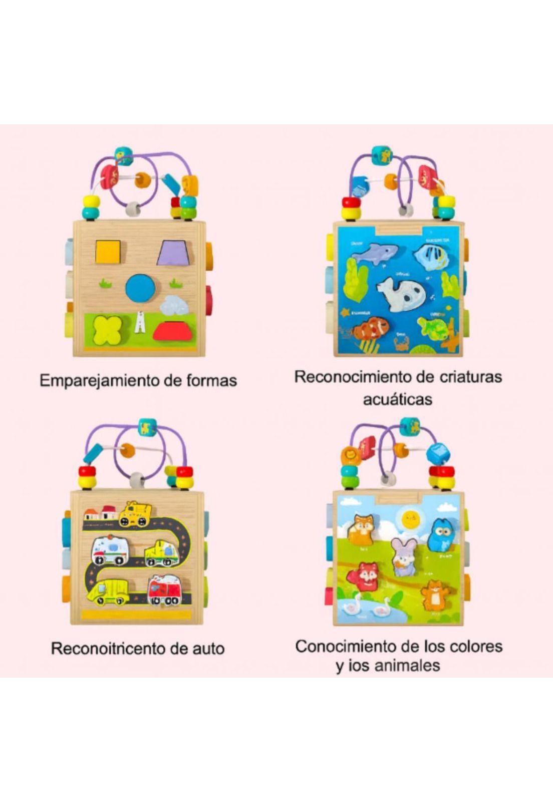 Cubo Interactivo Montessori 7 en 1 con Figuras y Laberinto-3