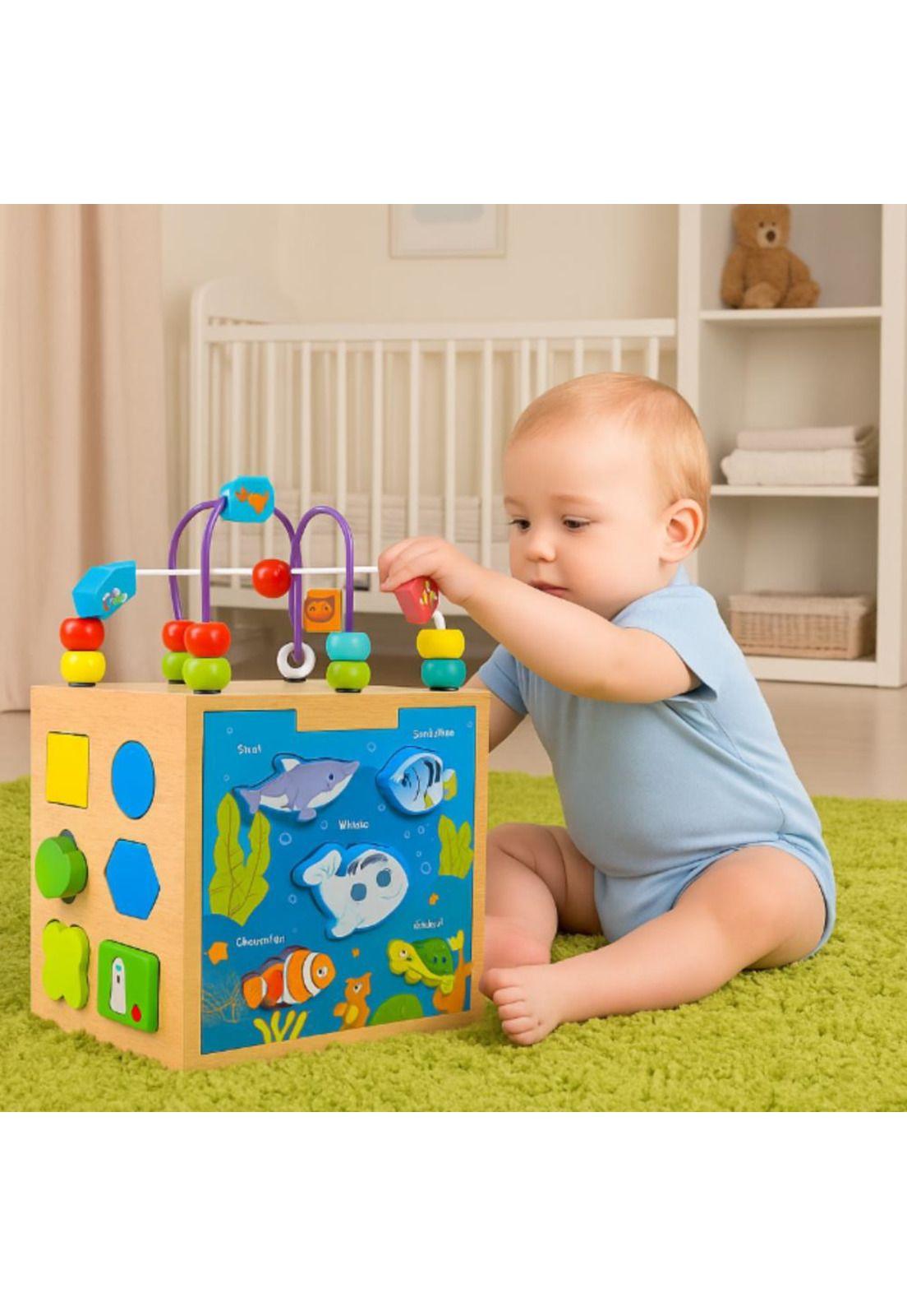 Cubo Interactivo Montessori 7 en 1 con Figuras y Laberinto-4