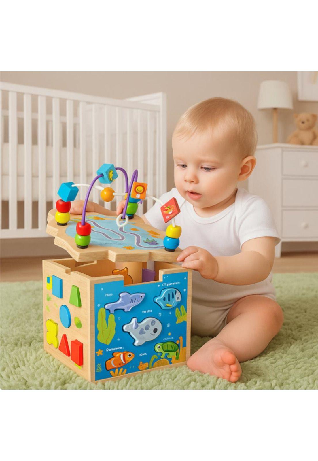 Cubo Interactivo Montessori 7 en 1 con Figuras y Laberinto-6