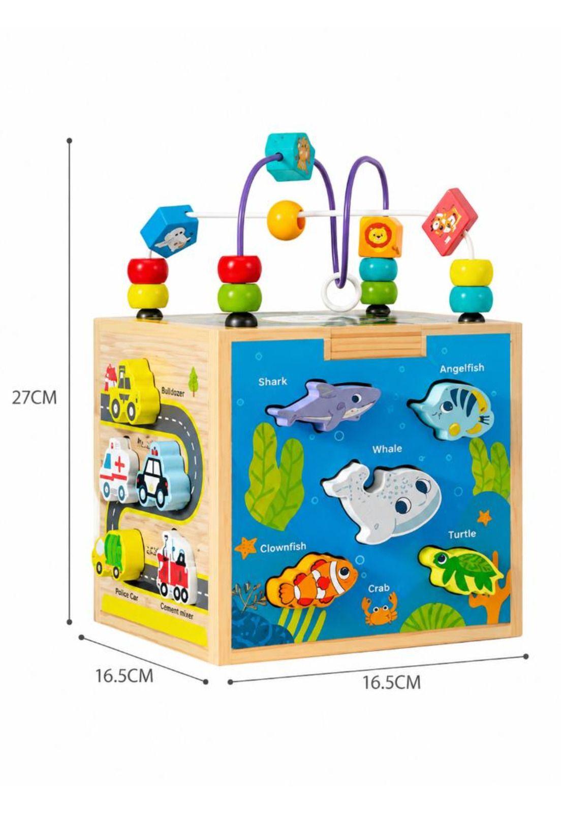 Cubo Interactivo Montessori 7 en 1 con Figuras y Laberinto-2
