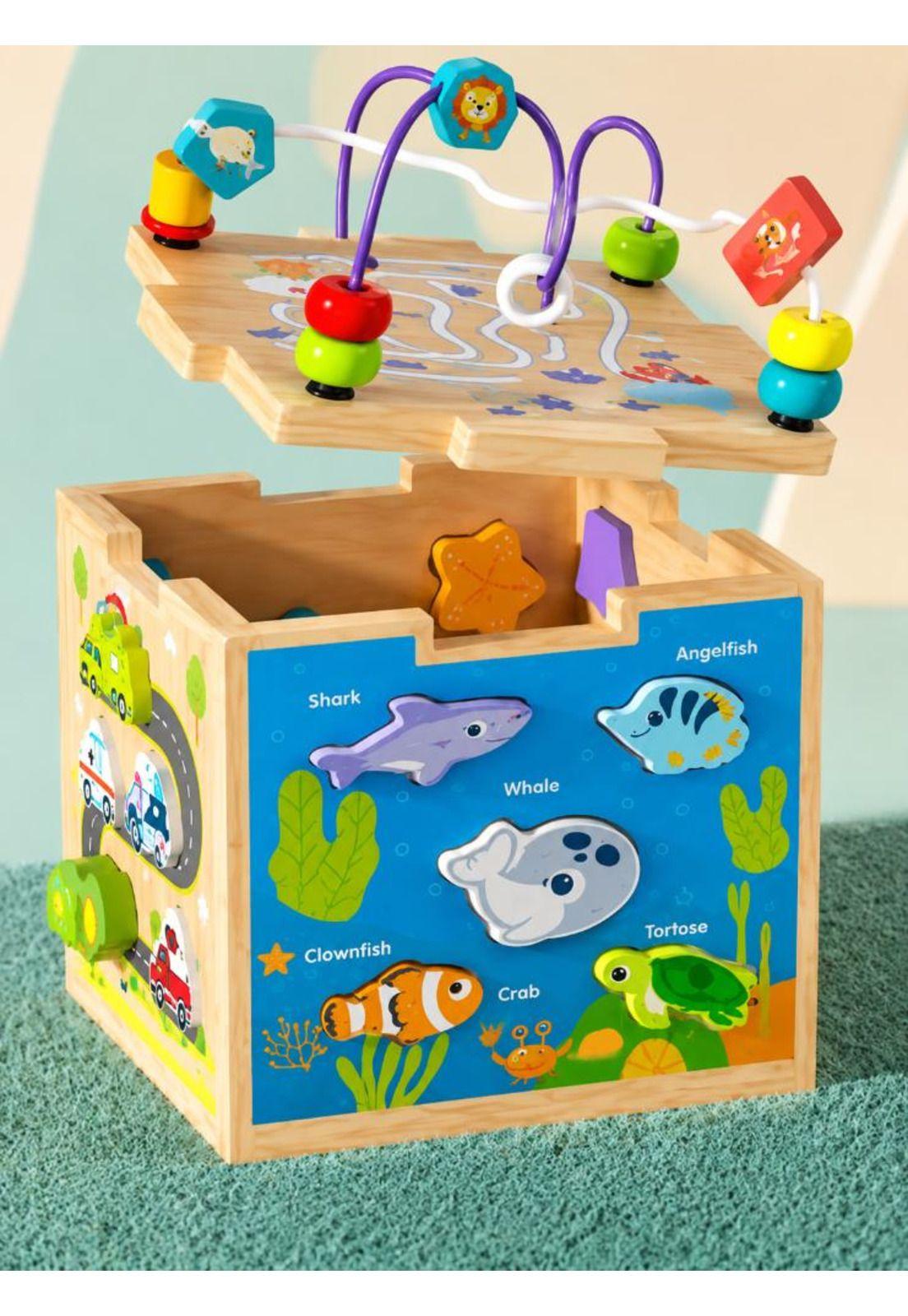 Cubo Interactivo Montessori 7 en 1 con Figuras y Laberinto-5
