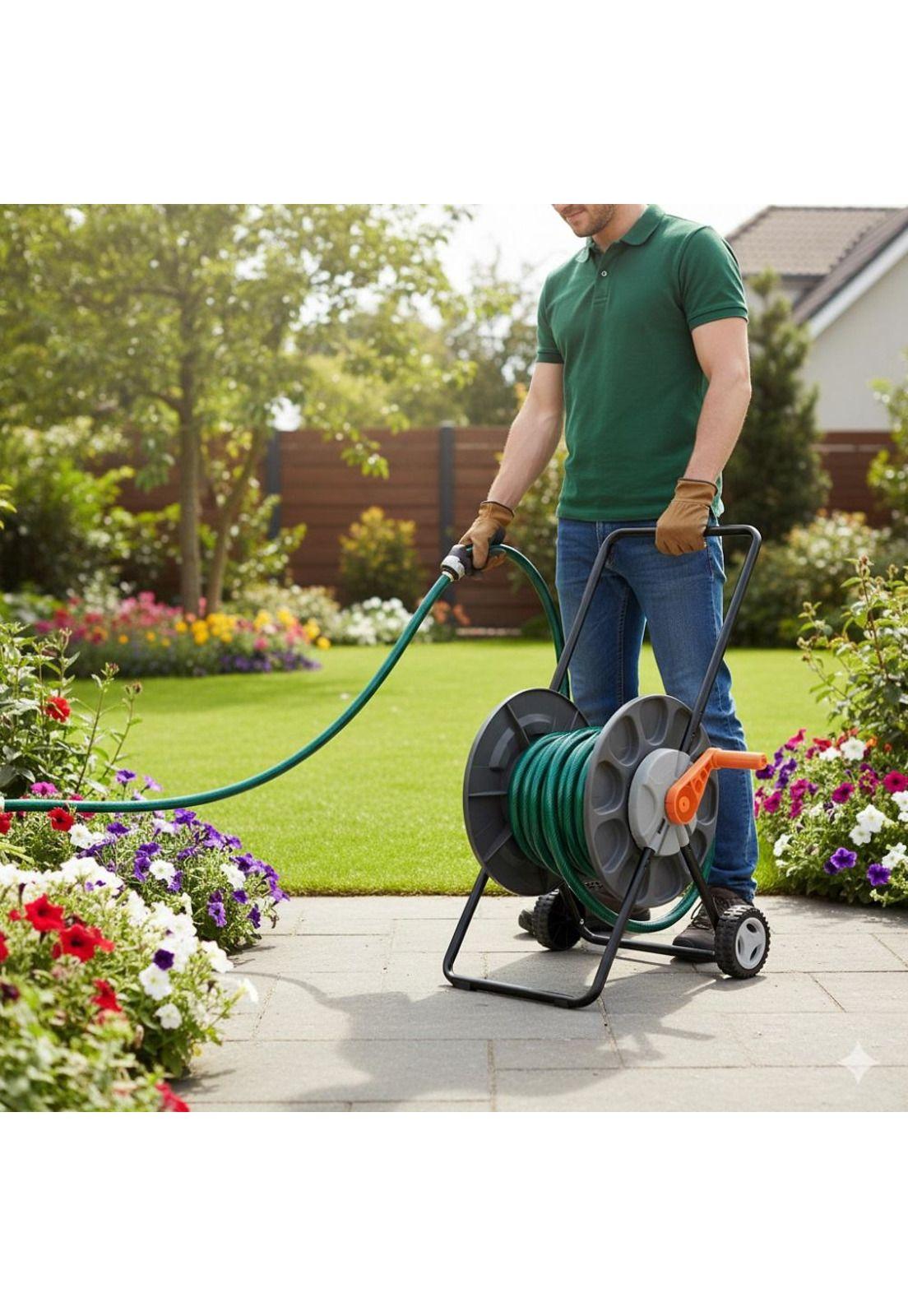 Enrollador De Manguera Con Ruedas Tramontina-1