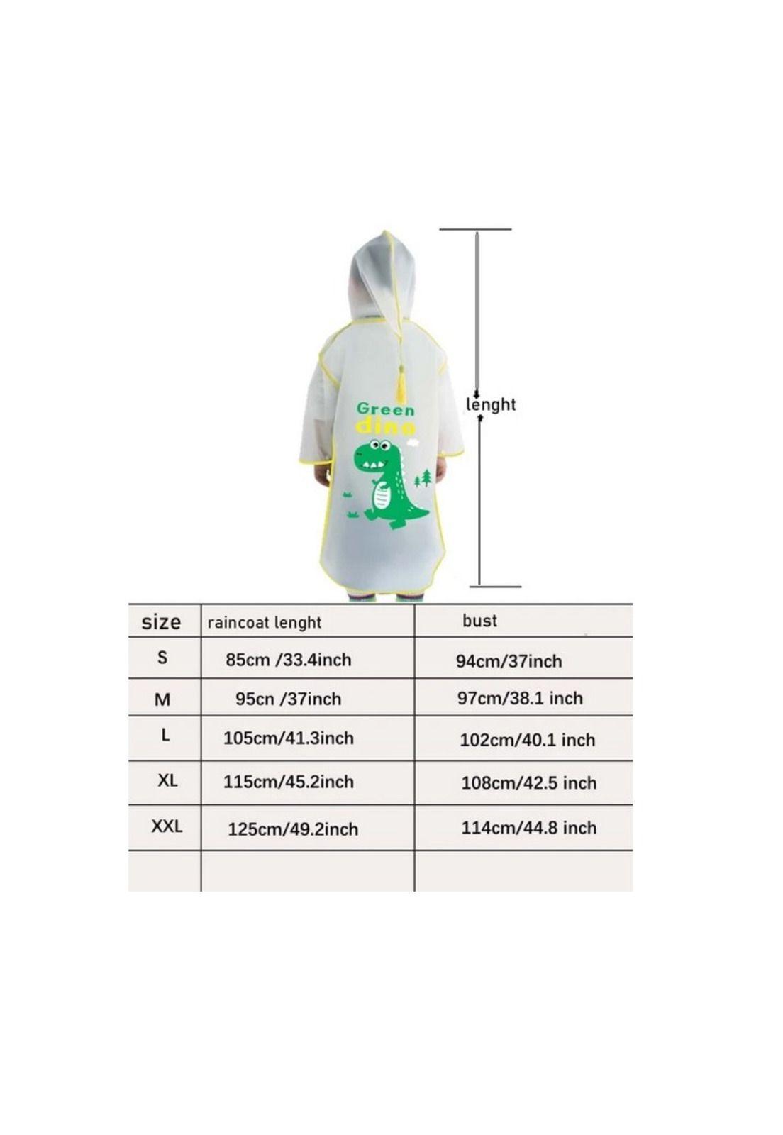 Poncho Niño Capa Impermeable Portátil Lluvia Dinosaurio -3