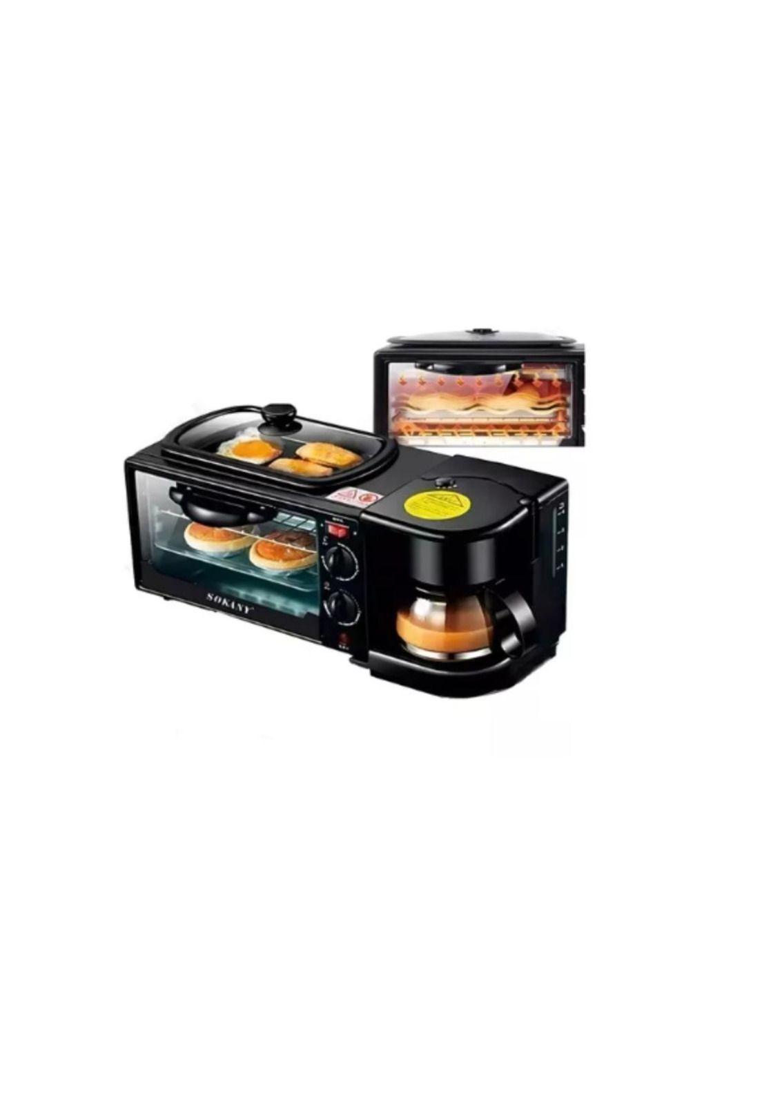 Máquina Para Hacer Desayuno 3 En 1 Horno Cafetera Sarten-4