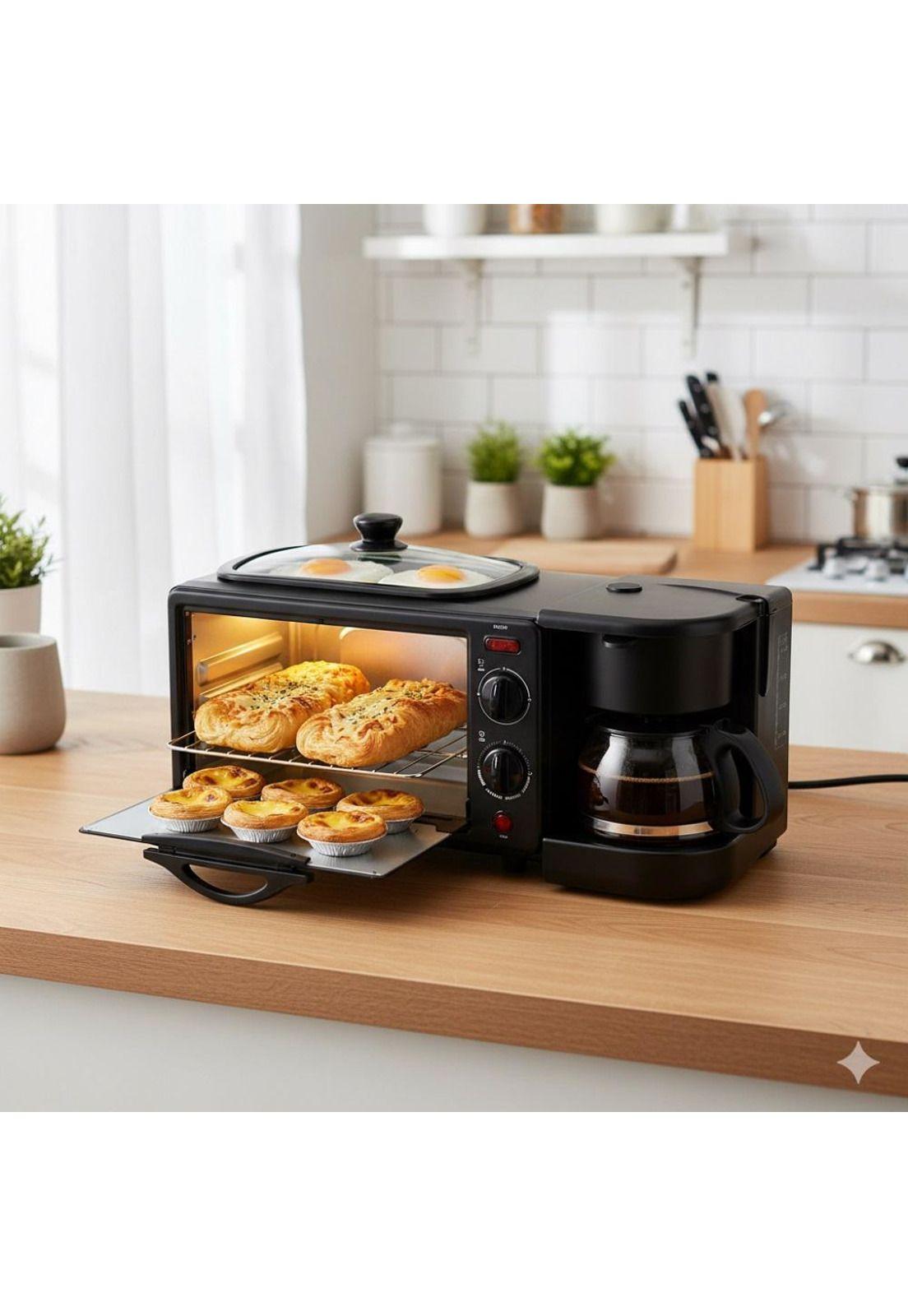 Máquina Para Hacer Desayuno 3 En 1 Horno Cafetera Sarten-3