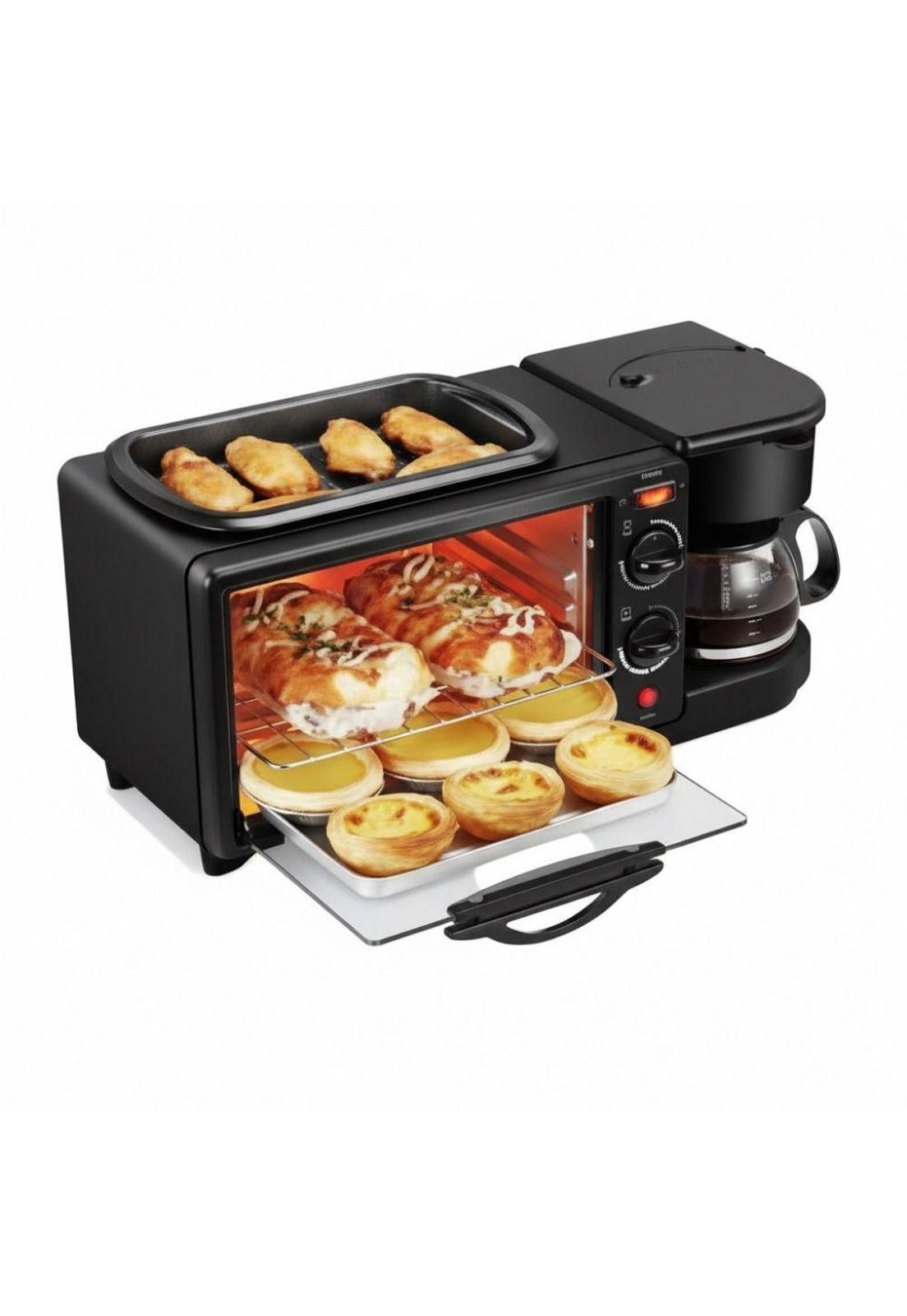 Máquina Para Hacer Desayuno 3 En 1 Horno Cafetera Sarten-5