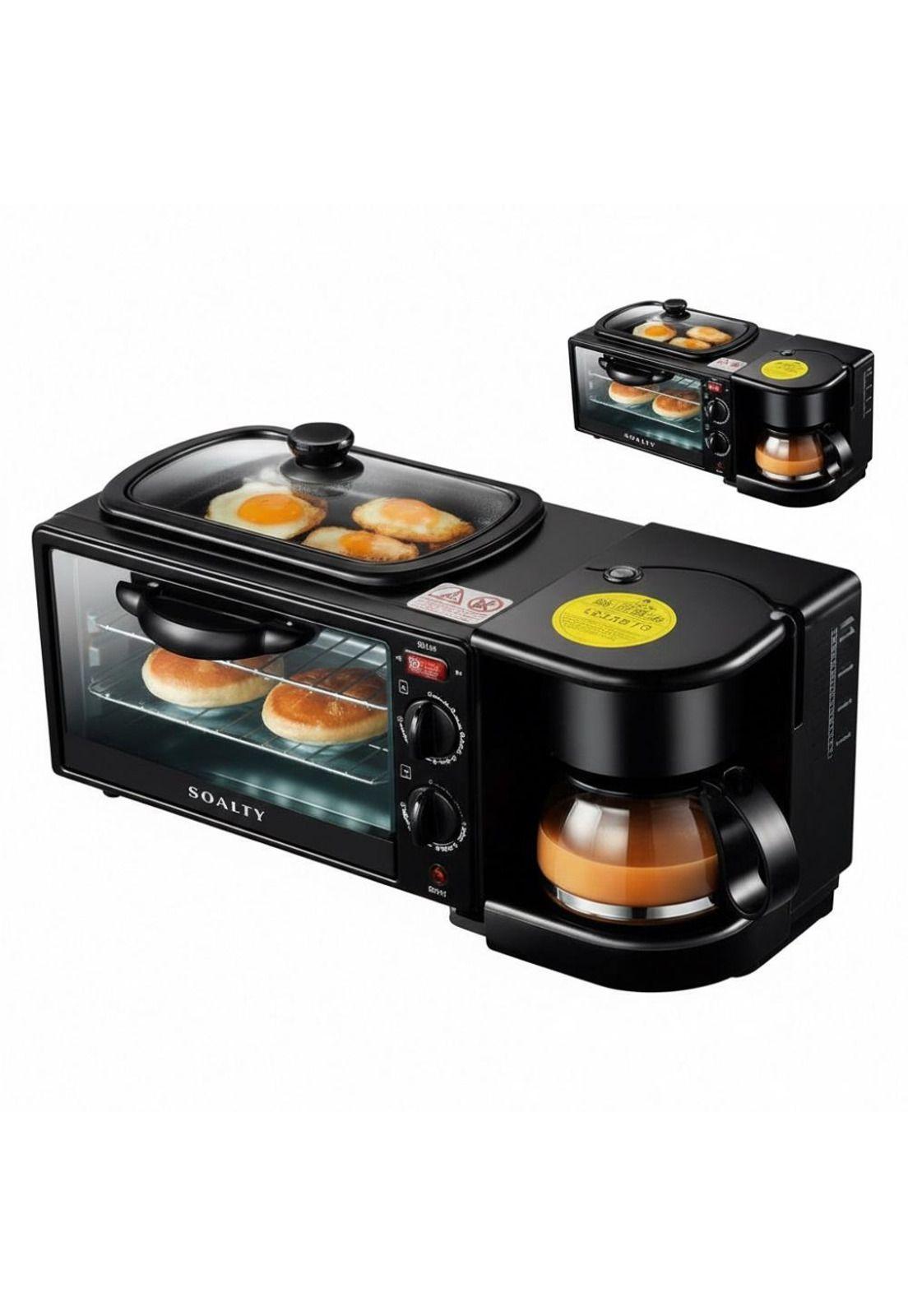 Máquina Para Hacer Desayuno 3 En 1 Horno Cafetera Sarten-6