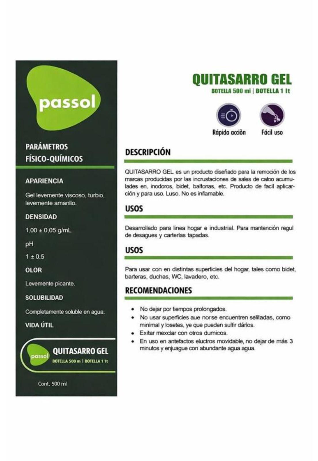 Quitasarro Gel Passol Baño, Cocina Lavaderos, Grifería , Wc-2
