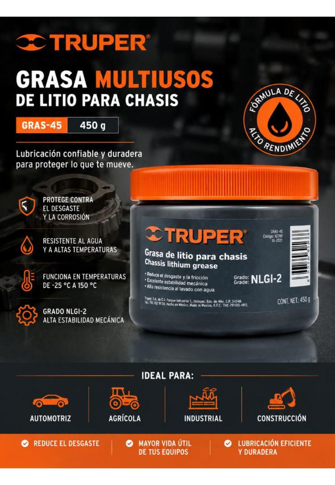 Grasa Lubricante Truper Multiusos 450 Gr. Gras-45-3