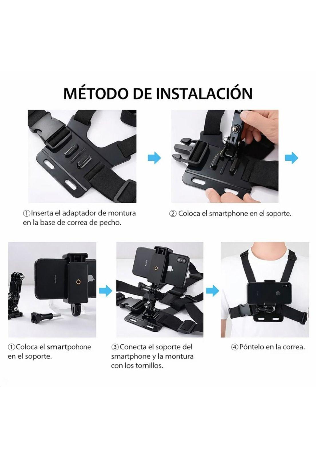 Soporte Celular Arnés Pecho Ajustable 360°-4