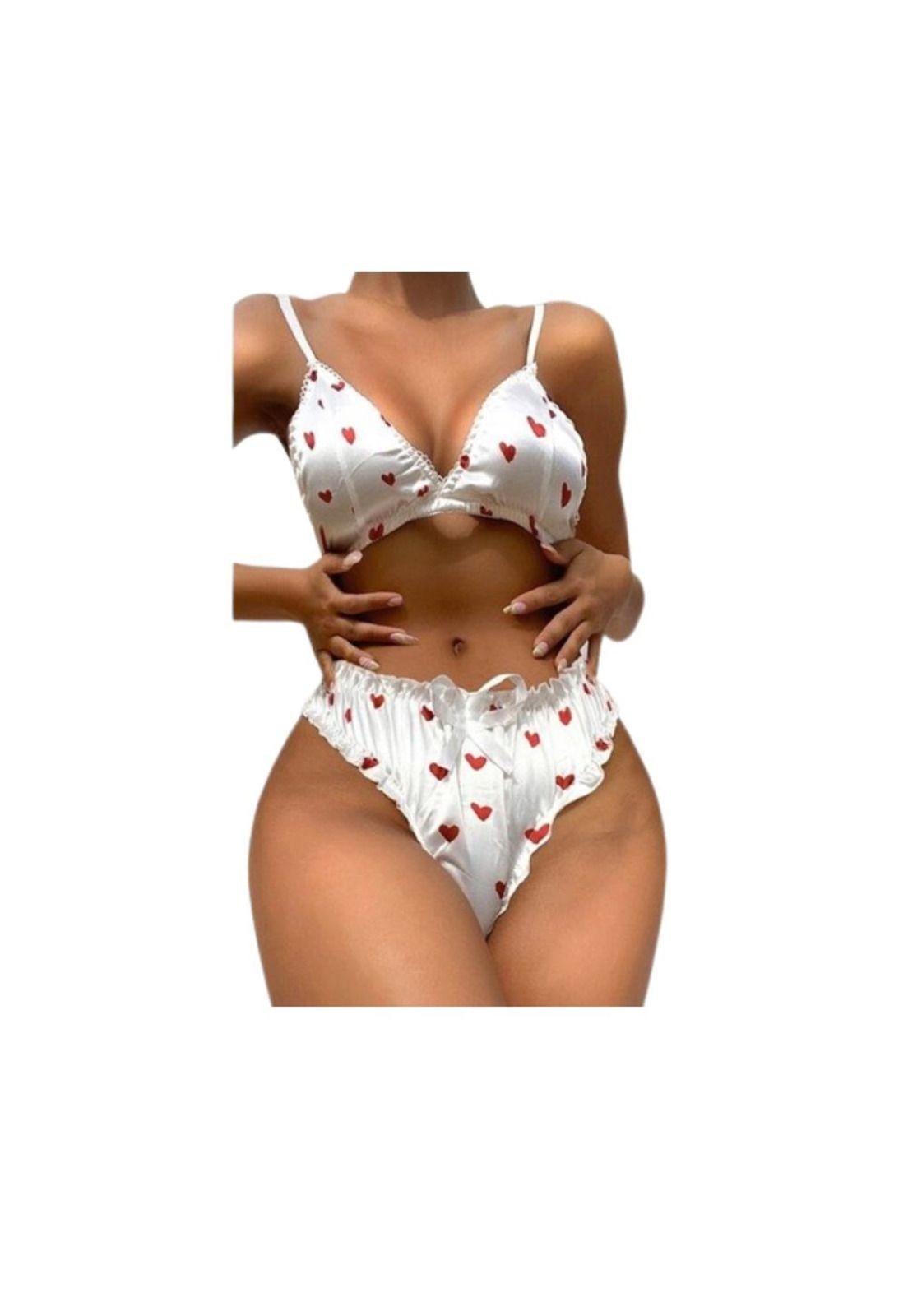 Pijama Sexy Erotica Lenceria 2pcs Con Lazo Ropa Interior-0