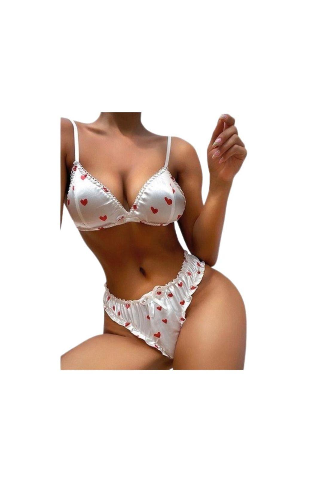 Pijama Sexy Erotica Lenceria 2pcs Con Lazo Ropa Interior-1