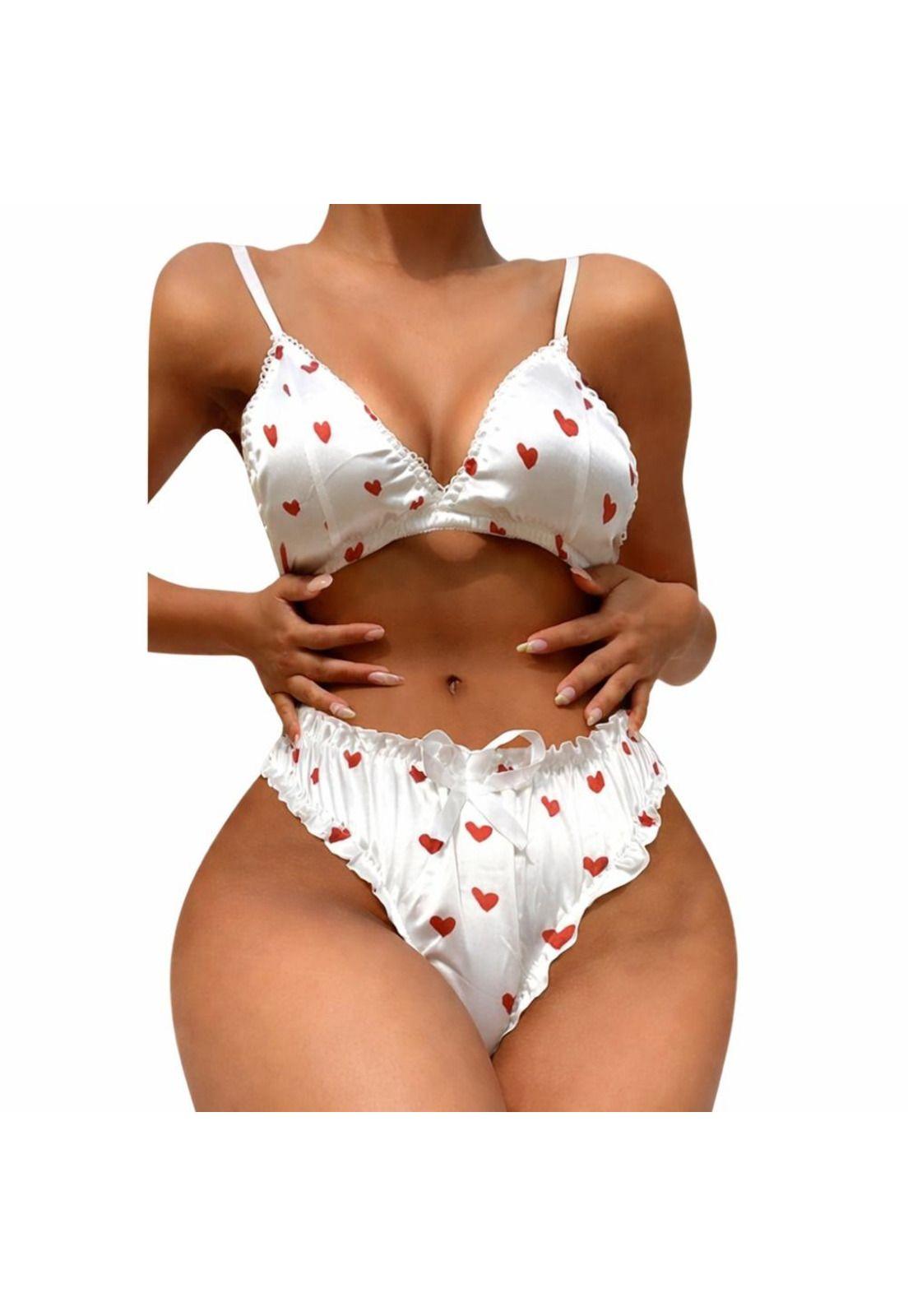Pijama Sexy Erotica Lenceria 2pcs Con Lazo Ropa Interior-0