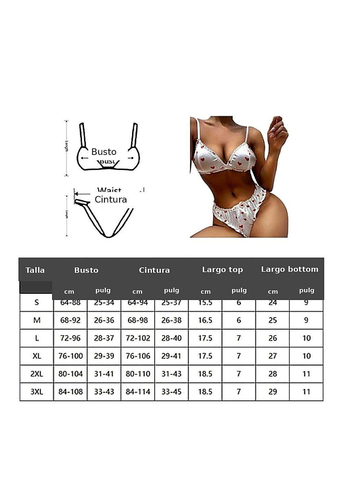 Pijama Sexy Erotica Lenceria 2pcs Con Lazo Ropa Interior-3