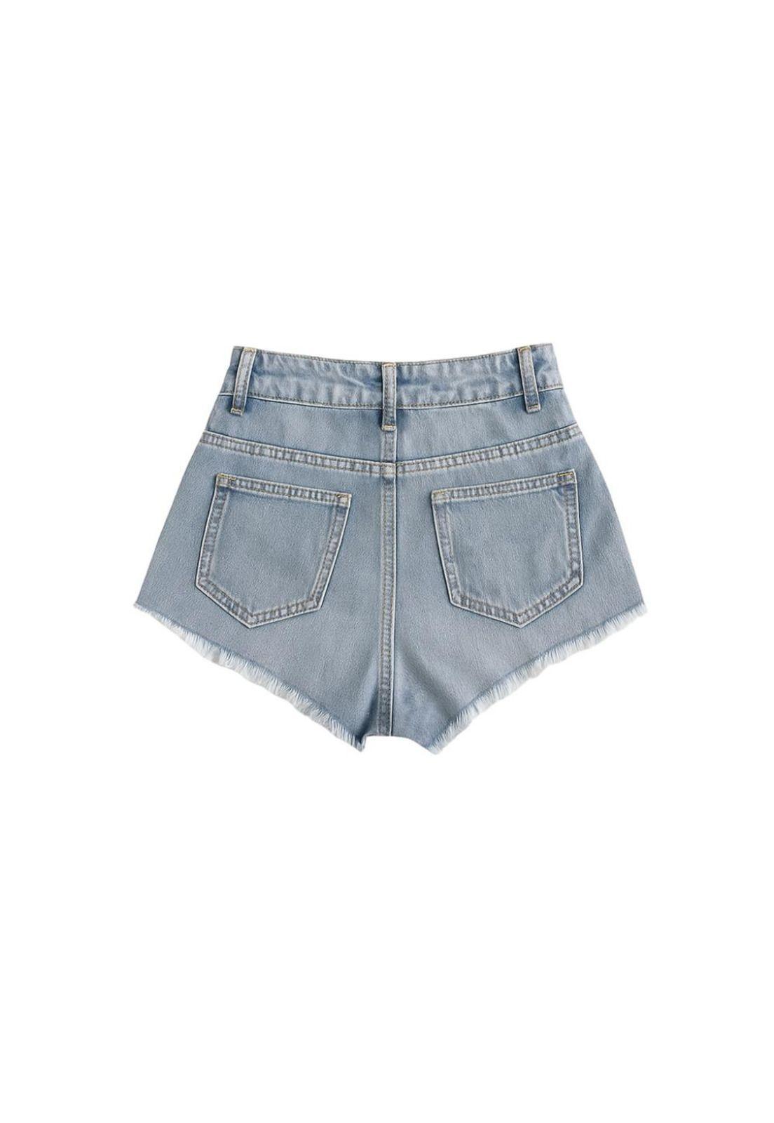 Short Jeans Mujer Mezclilla Denim Tiro Alto Excelente Horma-1