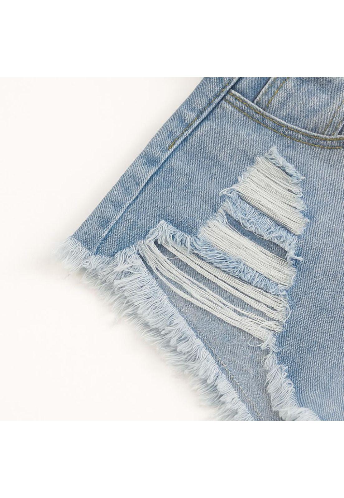 Short Jeans Mujer Mezclilla Denim Tiro Alto Excelente Horma-2