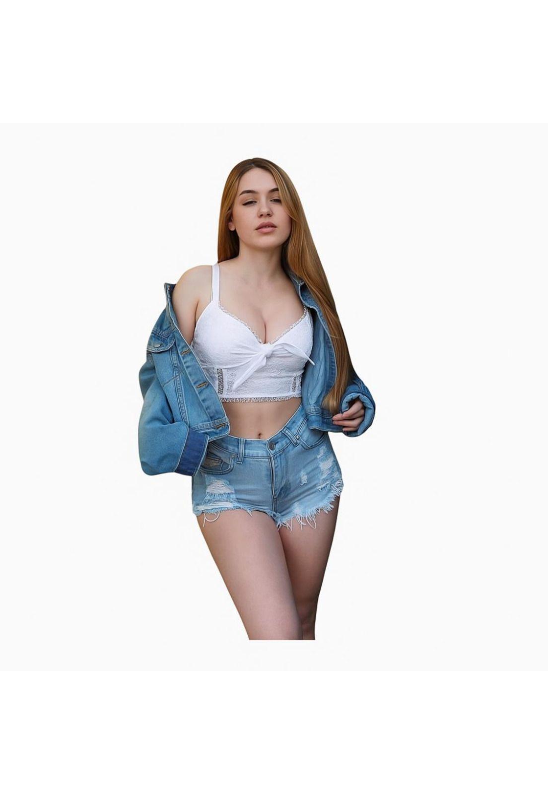 Short Jeans Mujer Mezclilla Denim Tiro Alto Excelente Horma-3