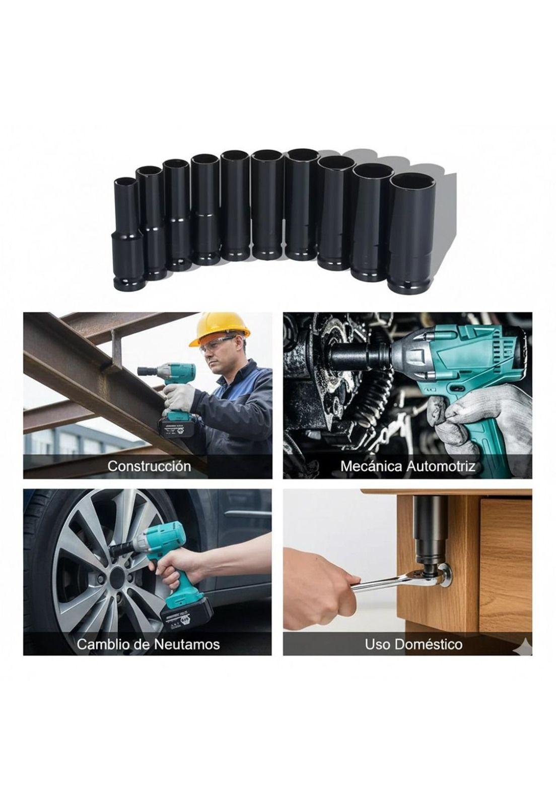 Set Dados Impacto 1/2” 10 Pzs 10-24 mm-5