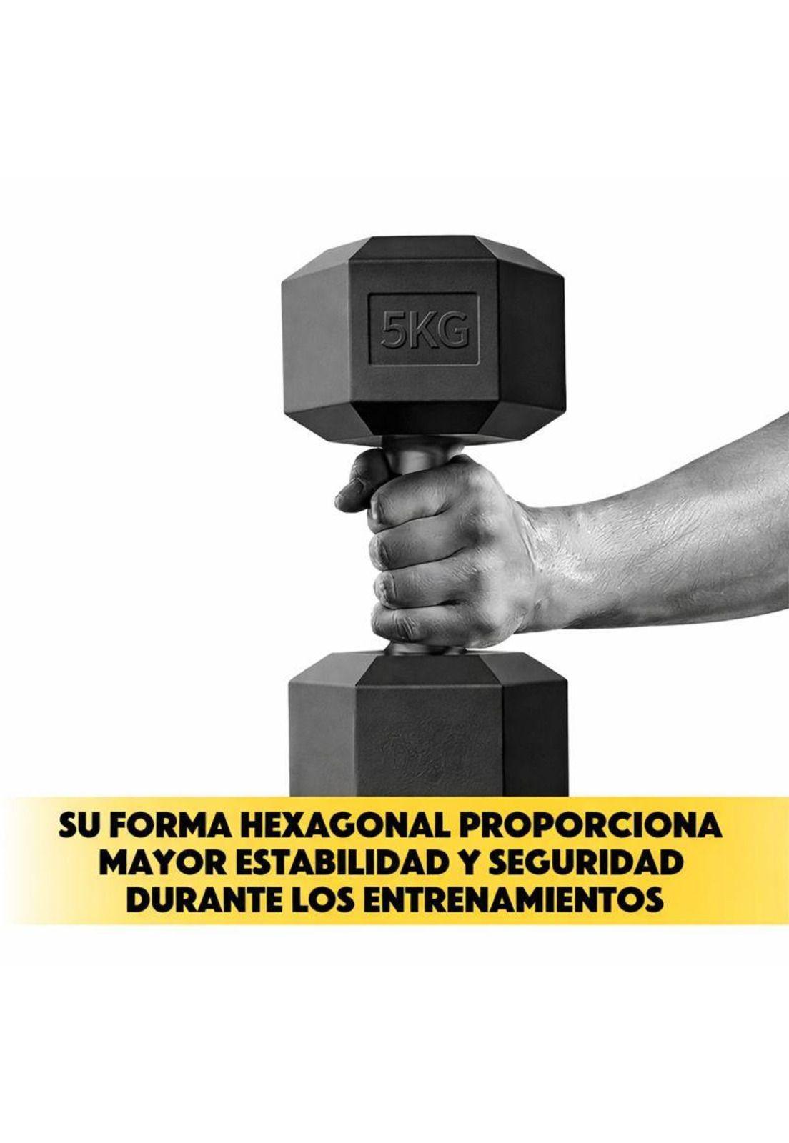 Mancuerna Hexagonal 5KG PVC Antideslizante-3