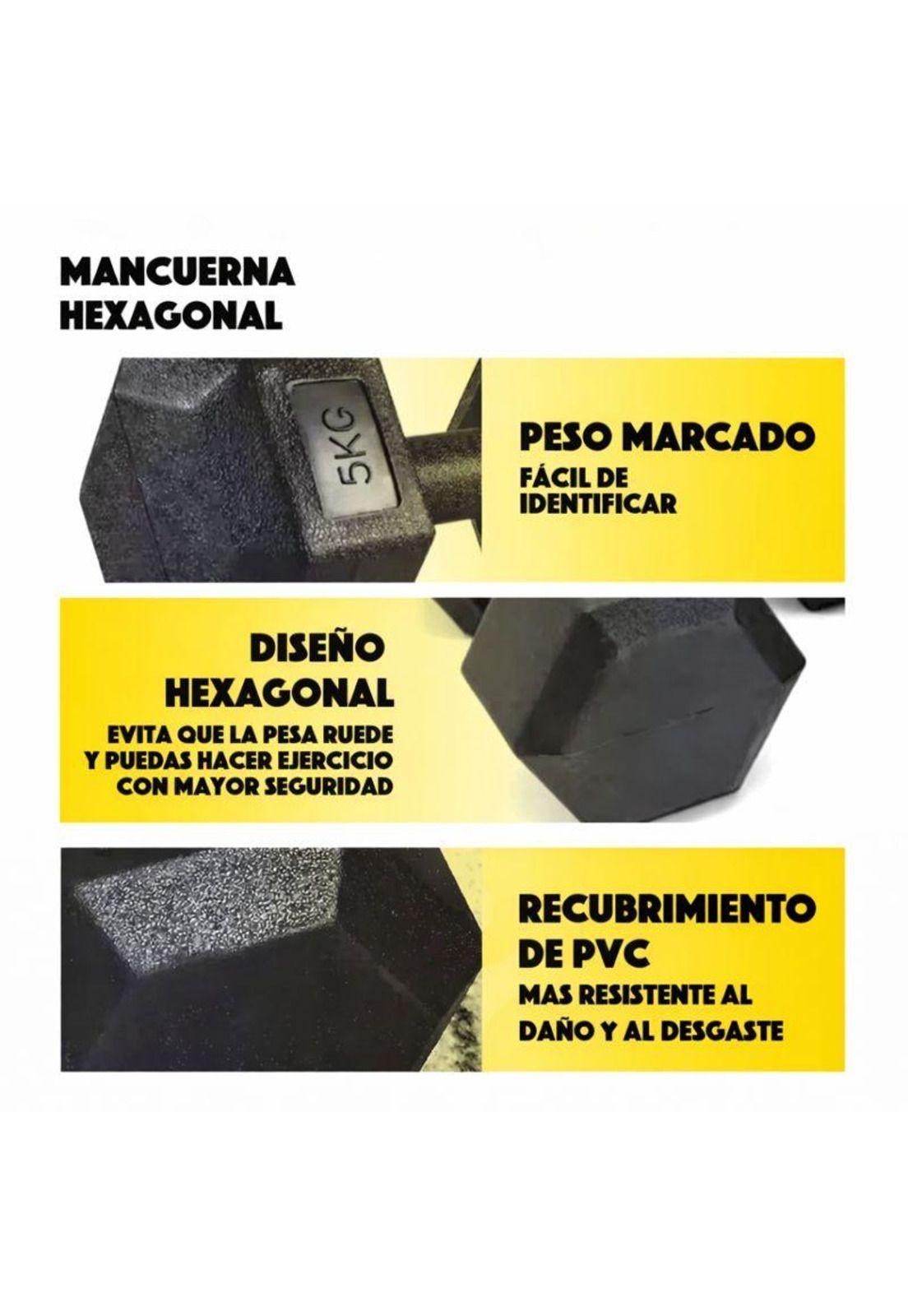 Mancuerna Hexagonal 5KG PVC Antideslizante-4