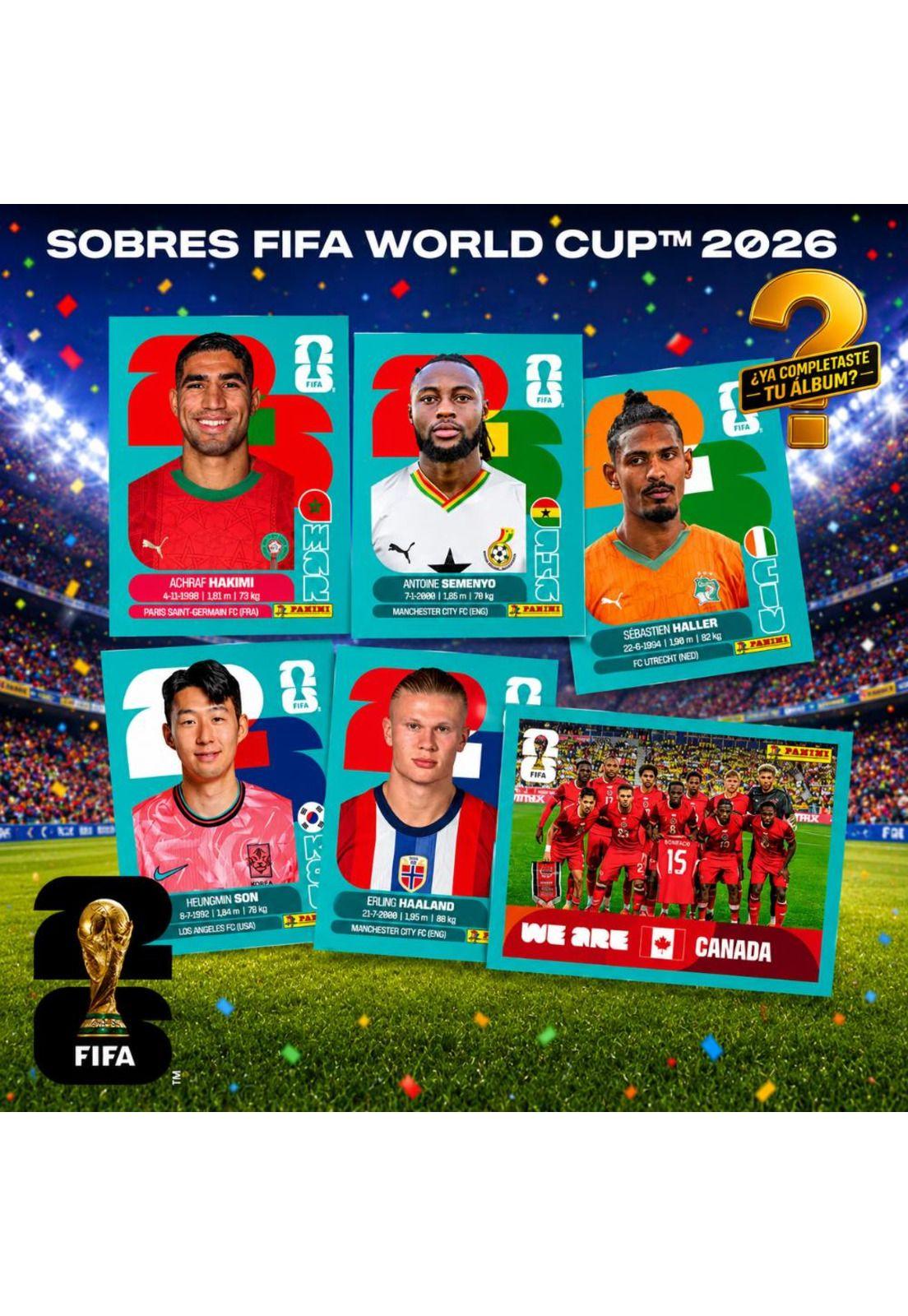 Pack 5 Sobres  MUNDIAL FIFA 2026 Panini Original 35 Láminas-2
