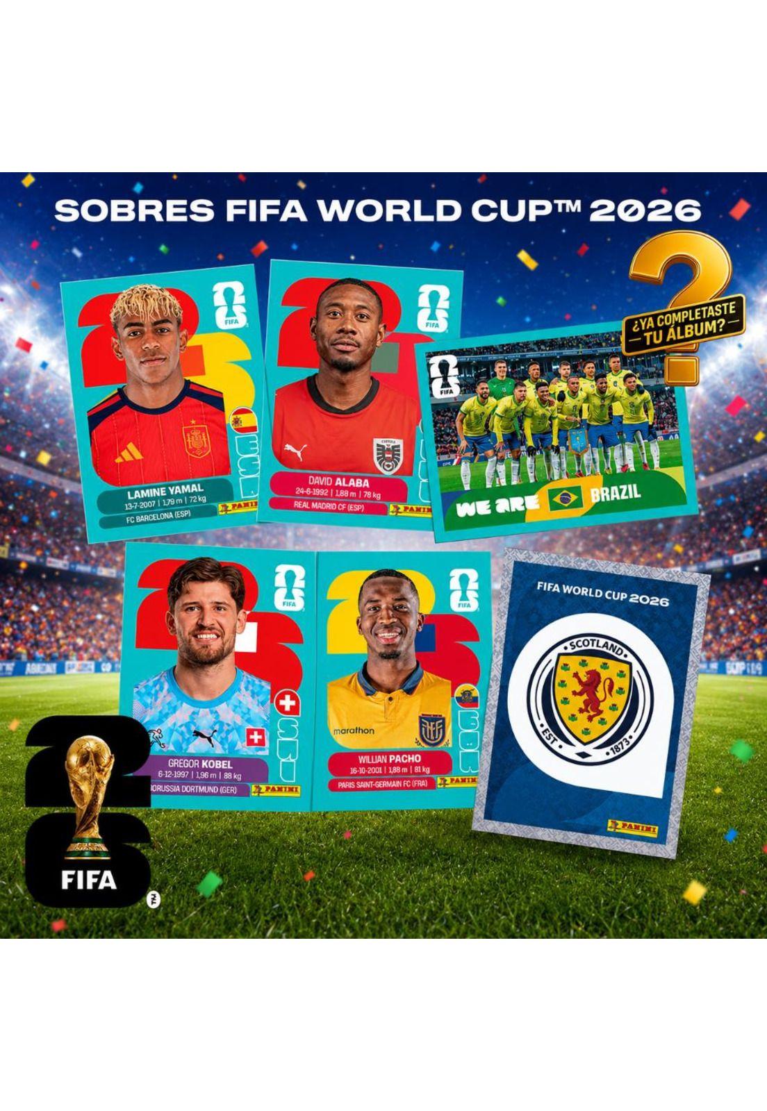 Pack 5 Sobres  MUNDIAL FIFA 2026 Panini Original 35 Láminas-3