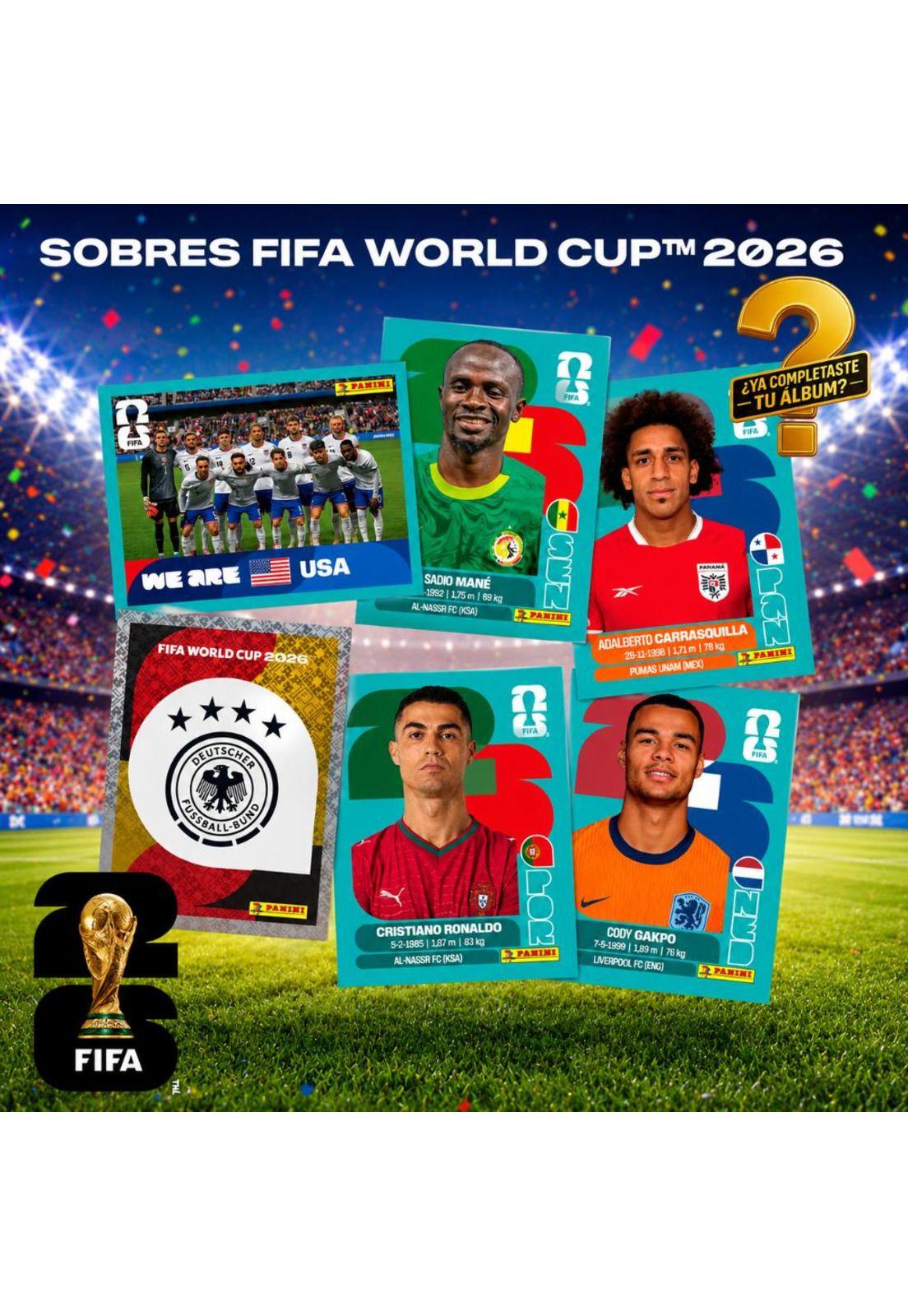 Pack 5 Sobres  MUNDIAL FIFA 2026 Panini Original 35 Láminas-5