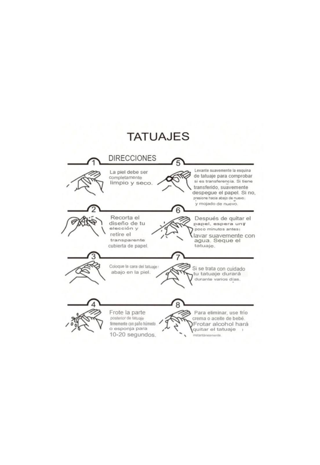 Pegatinas Tatuajes Temporales Impermeables Diseños Top  2024 (MODELO1:Diseño3)-3