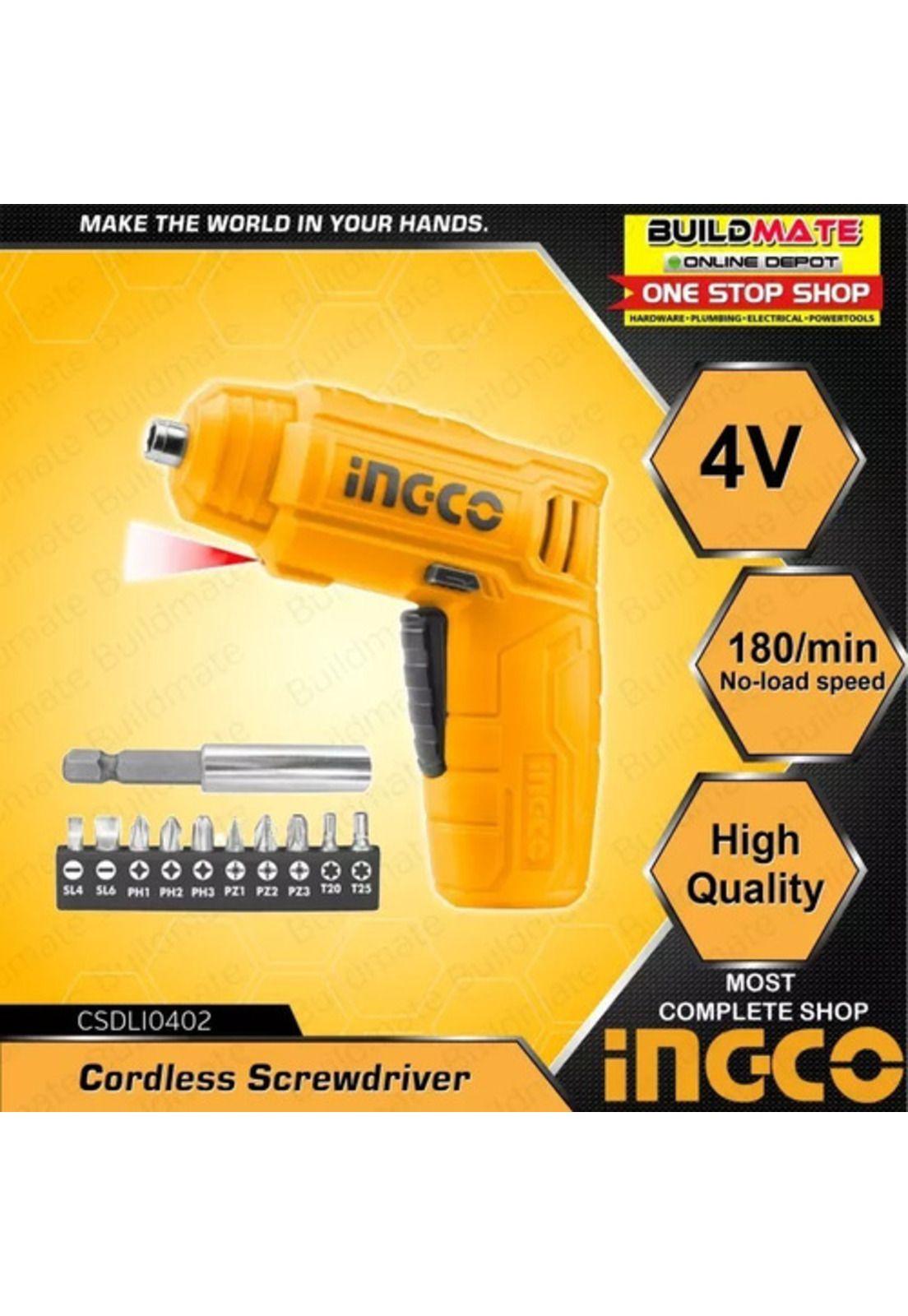 Atornillador Inalámbrico + Accesorios 4v 1/4 Ingco-1