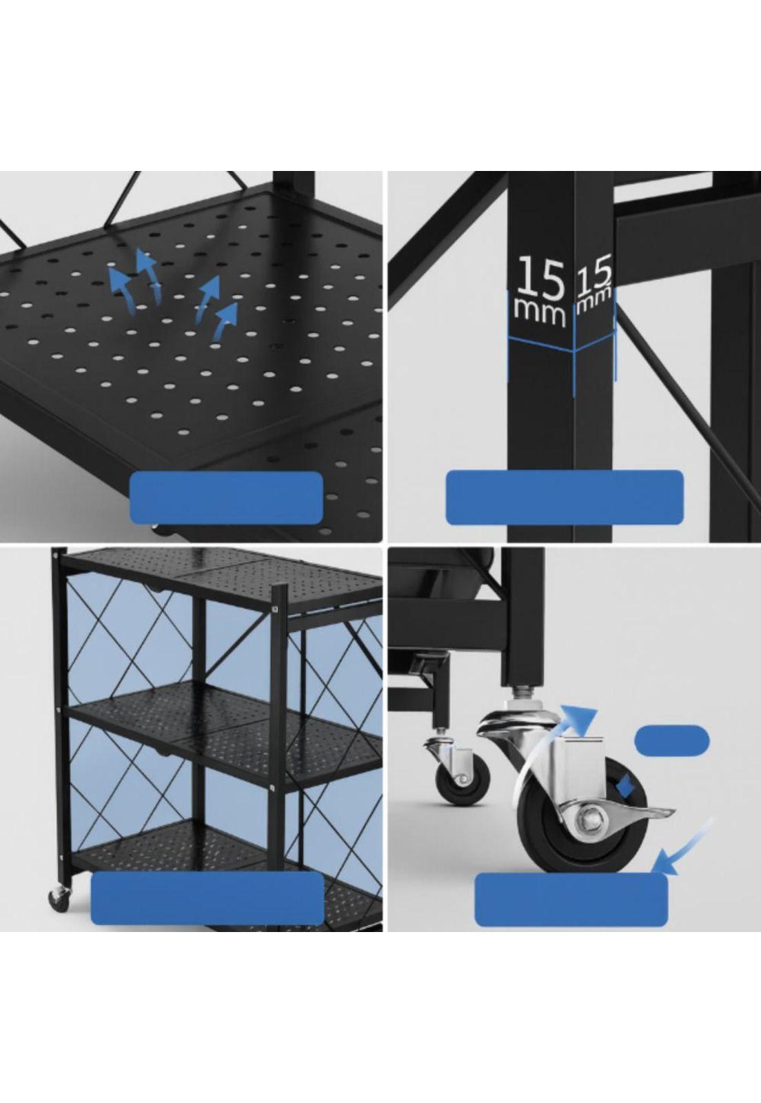 Estante Plegable Con Ruedas Multiuso Almacén Acero 5 Niveles-2