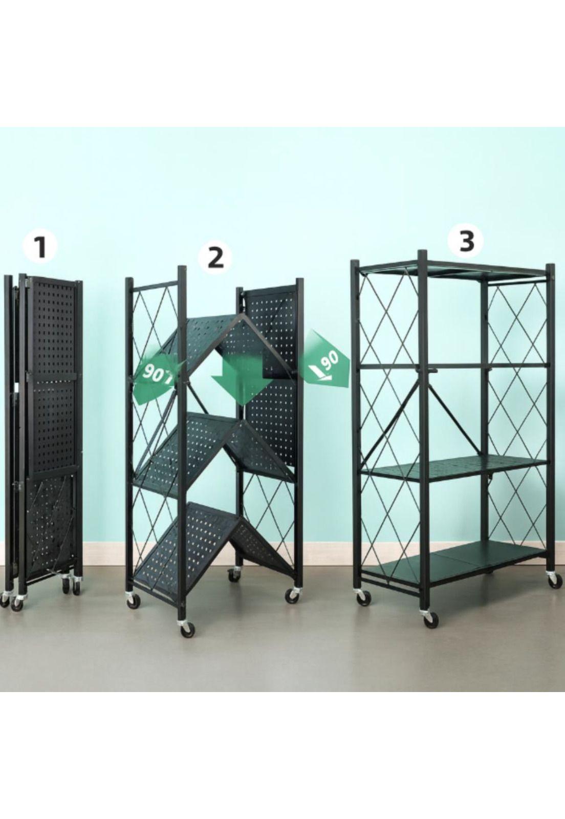 Estante Plegable Con Ruedas Multiuso Almacén Acero 5 Niveles-3