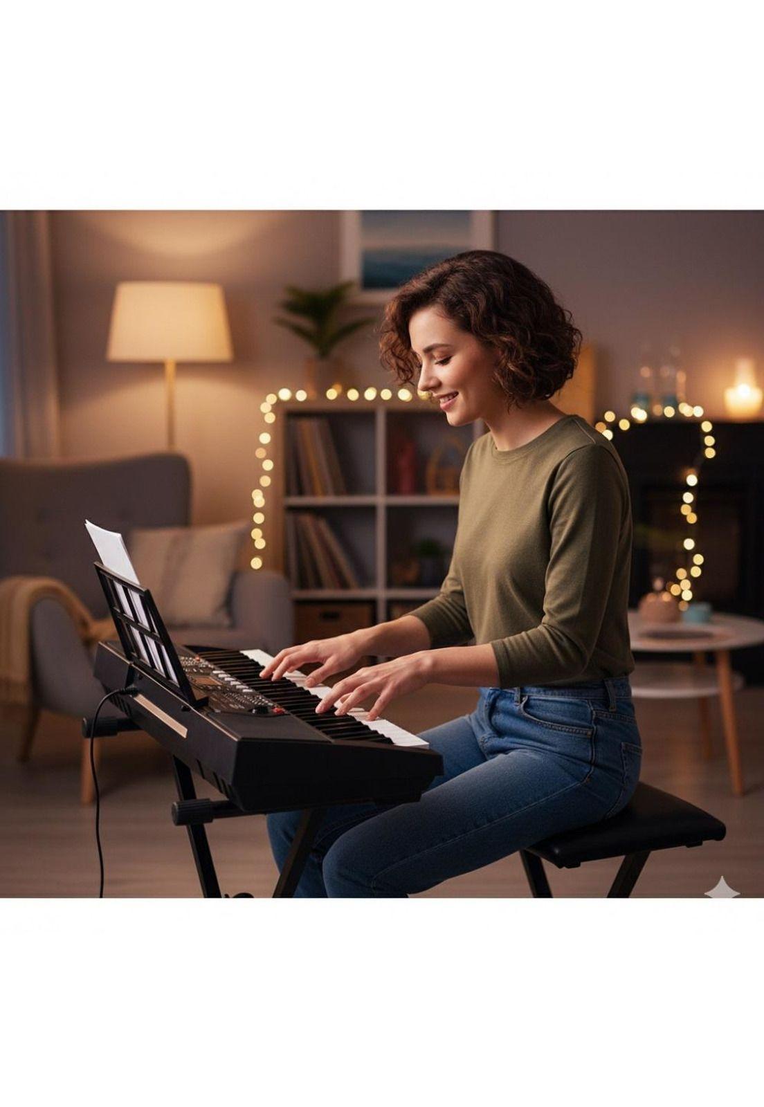 Teclado 61 teclas Piano mls 6639 musical con microfono-2