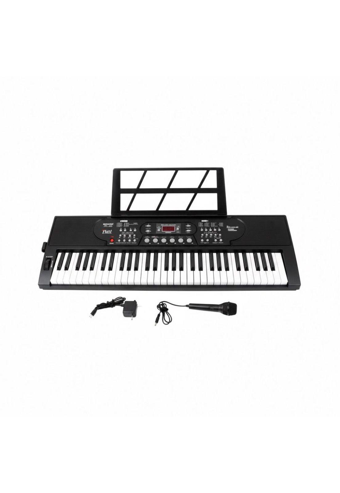 Teclado 61 teclas Piano mls 6639 musical con microfono-3