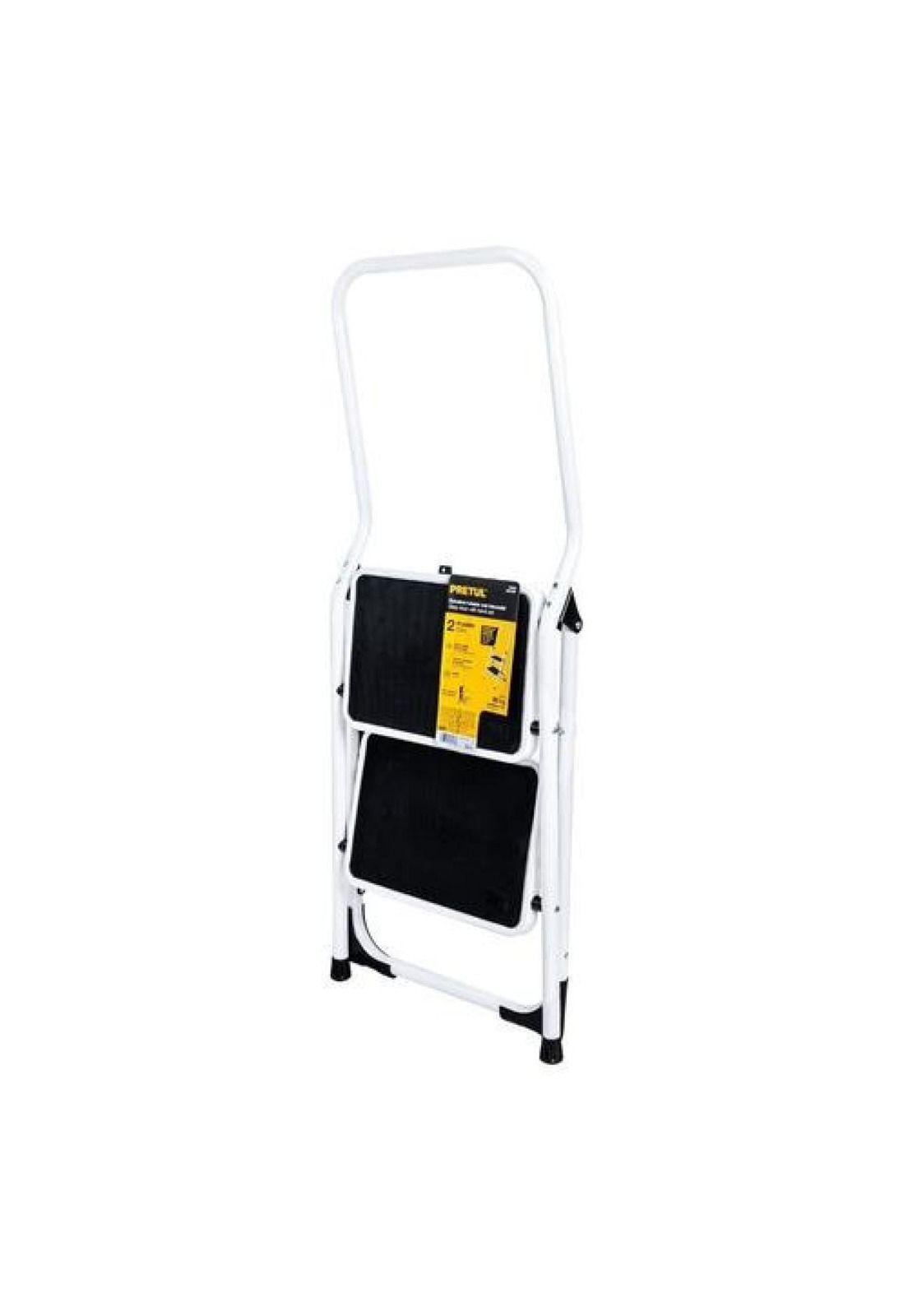 Escalera Tubular Plegable 2 Peldaños C/baranda Acero-3