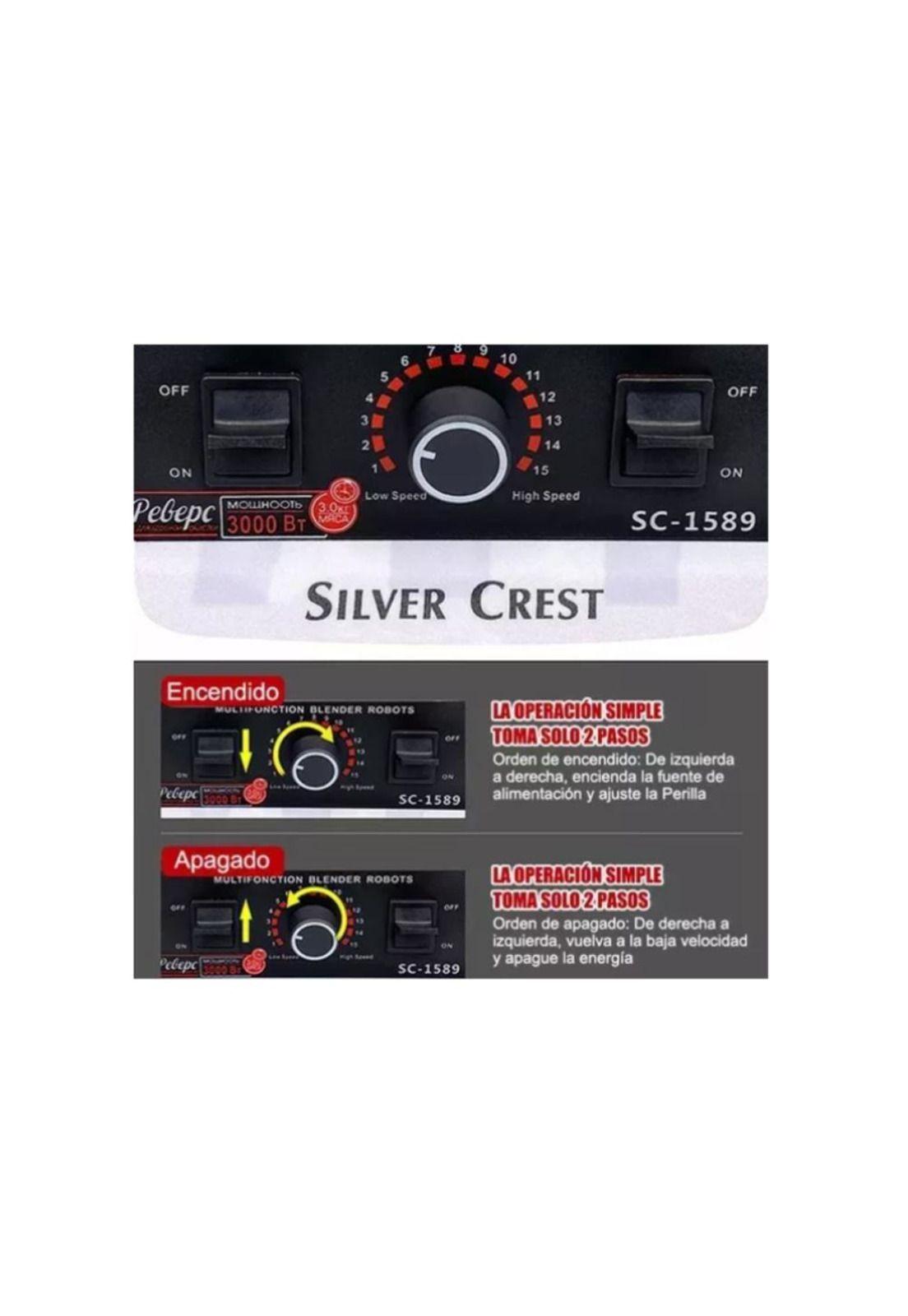 Licuadora Profesional Con Vaso Abs 110/220v Silver Crest-2